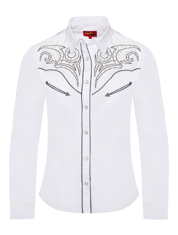 Women’s Western Embroidered diamond studded Shirts-LS500D-526 - Rodeo Clothing wholesale 