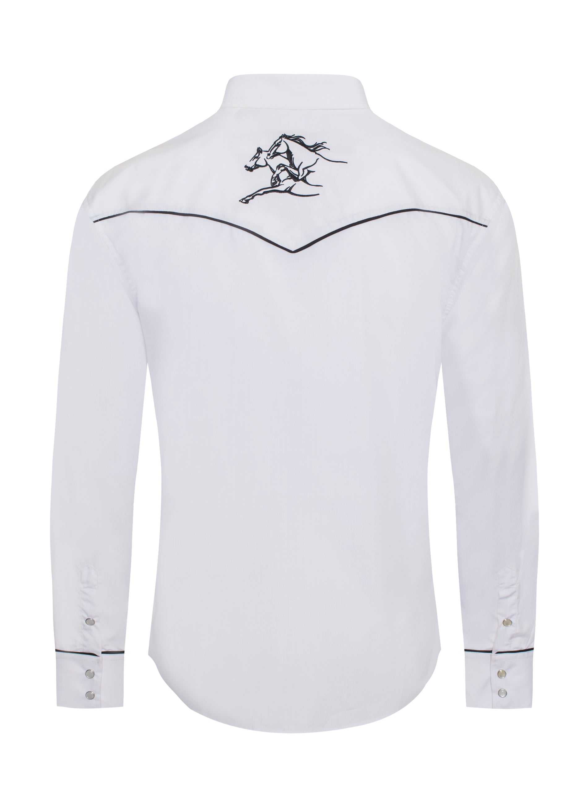 Men's Poly/Cotton L/S Horse Embroidery Western Shirts-PS560L-501 - Rodeo Clothing wholesale 