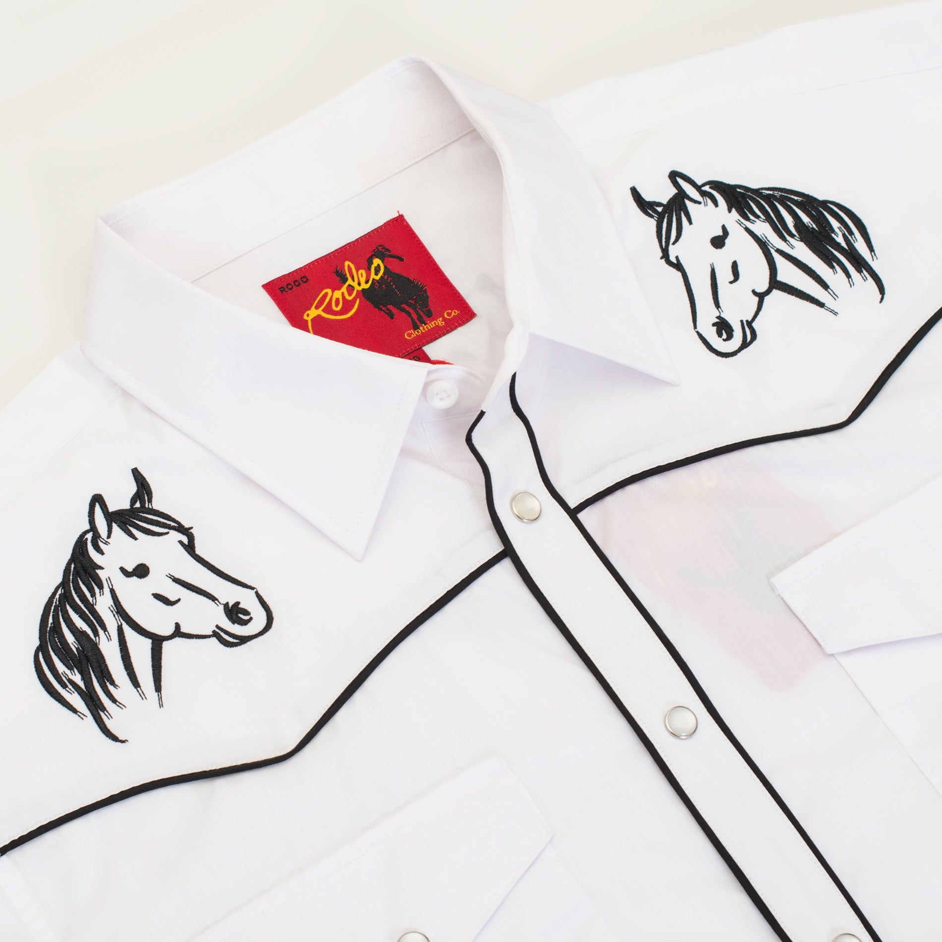 Men's Poly/Cotton L/S Horse Embroidery Western Shirts-PS560L-501 - Rodeo Clothing wholesale 