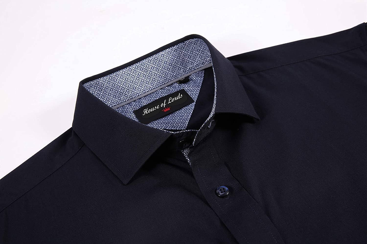 Calvetti Mens Dress Shirts Wrinkle Free Regular Long Sleeve Shirts - NAVY