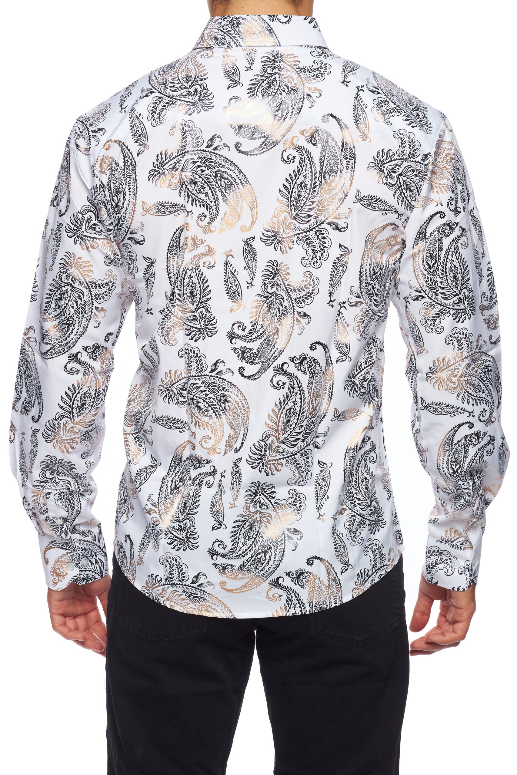Mens Luxury Brand Printed Silk Like Shirts-HLS2002L-525 - Rodeo Clothing wholesale 