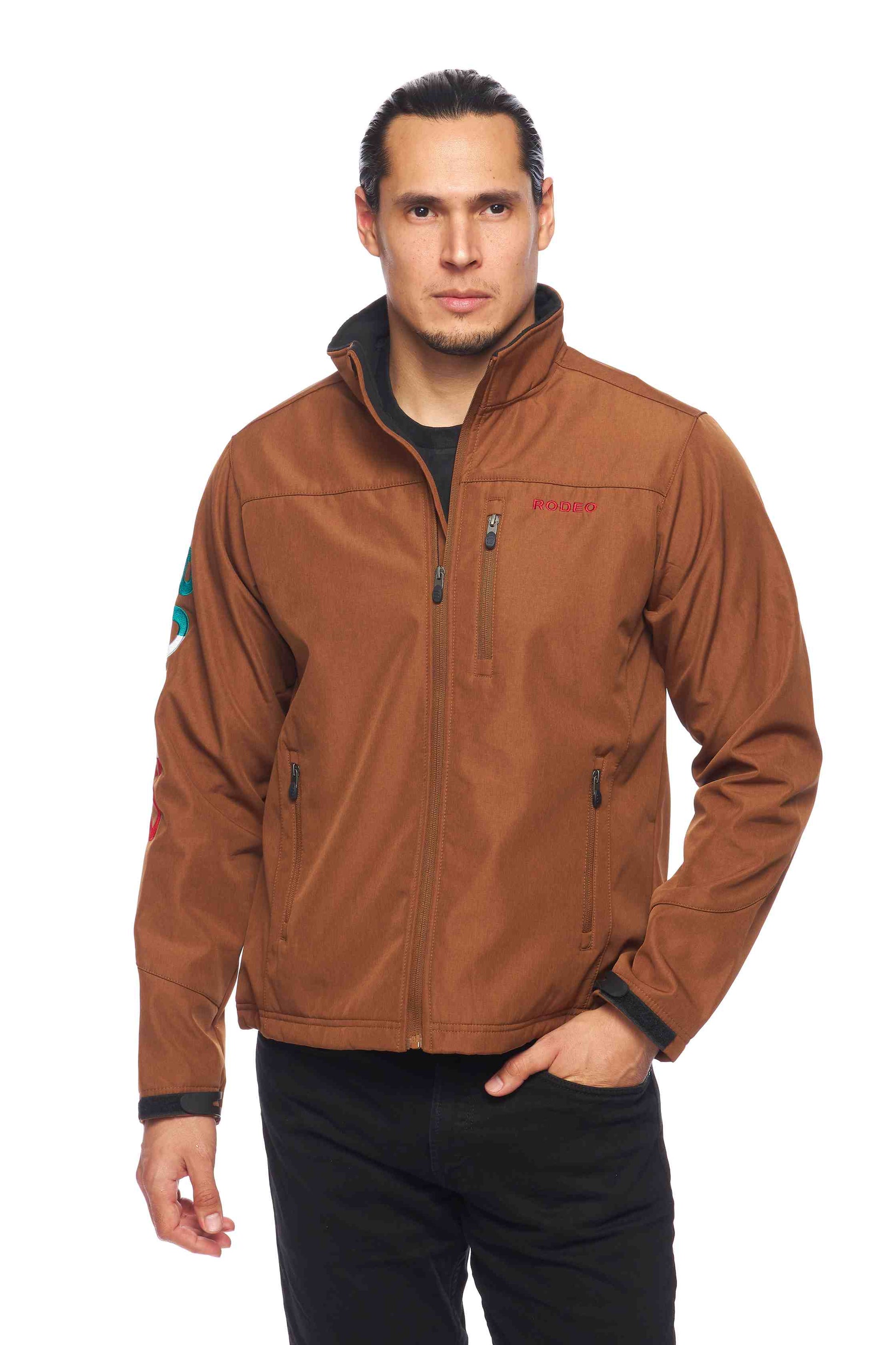 Men's Soft Shell Bonded Jacket-NJ650-EMB-MEX-COGNAC - Rodeo Clothing wholesale 