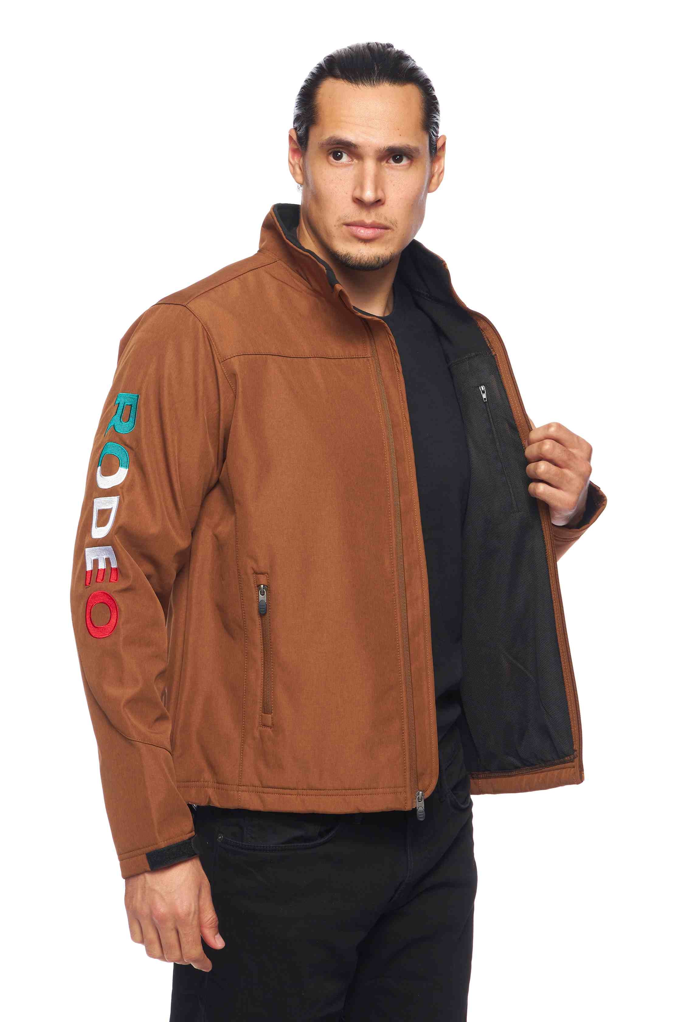 Men's Soft Shell Bonded Jacket-NJ650-EMB-MEX-COGNAC - Rodeo Clothing wholesale 