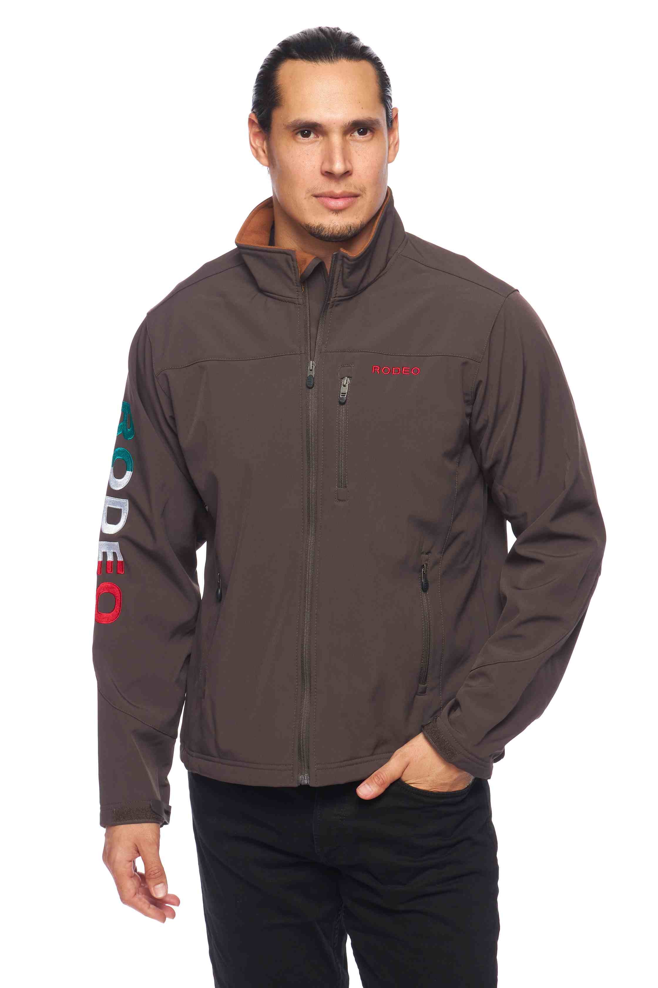Men's Soft Shell Bonded Jacket-NJ650-EMB-MEX-BROWN - Rodeo Clothing wholesale 