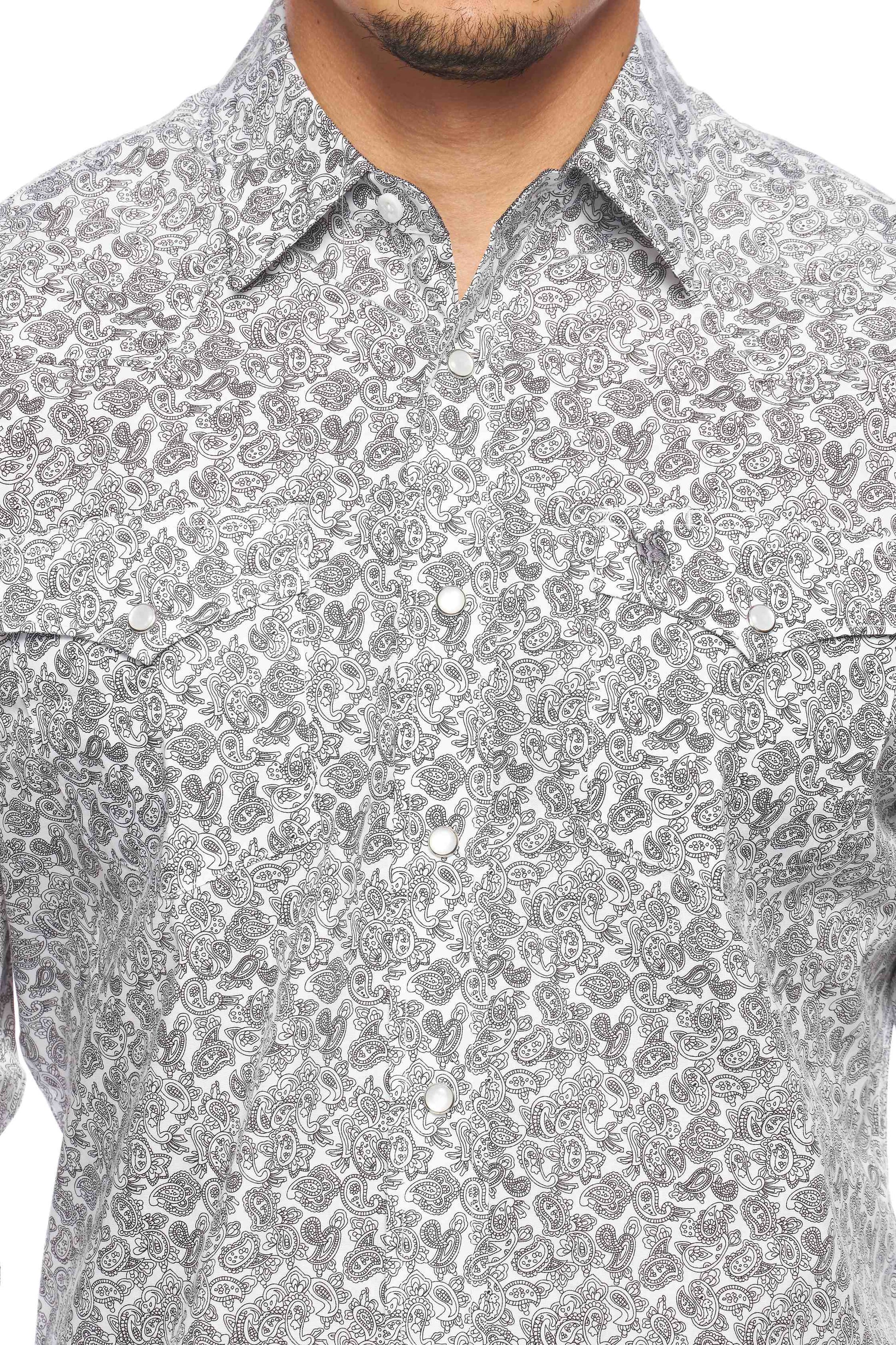 Men's Western Pearl Snap Print Shirt-PS100L-171 - Rodeo Clothing wholesale 