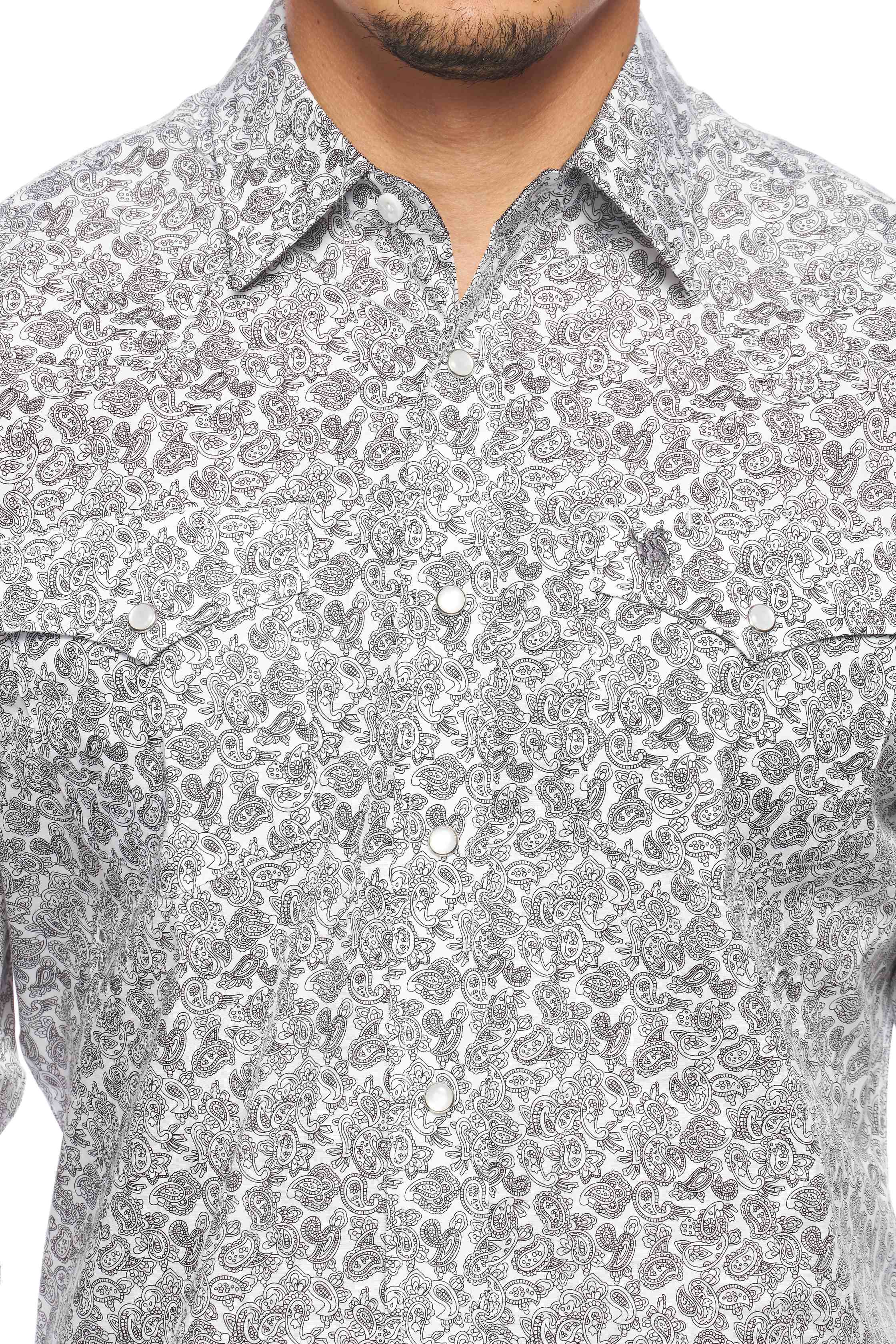Men's Western Pearl Snap Print Shirt-PS100L-171 - Rodeo Clothing wholesale 