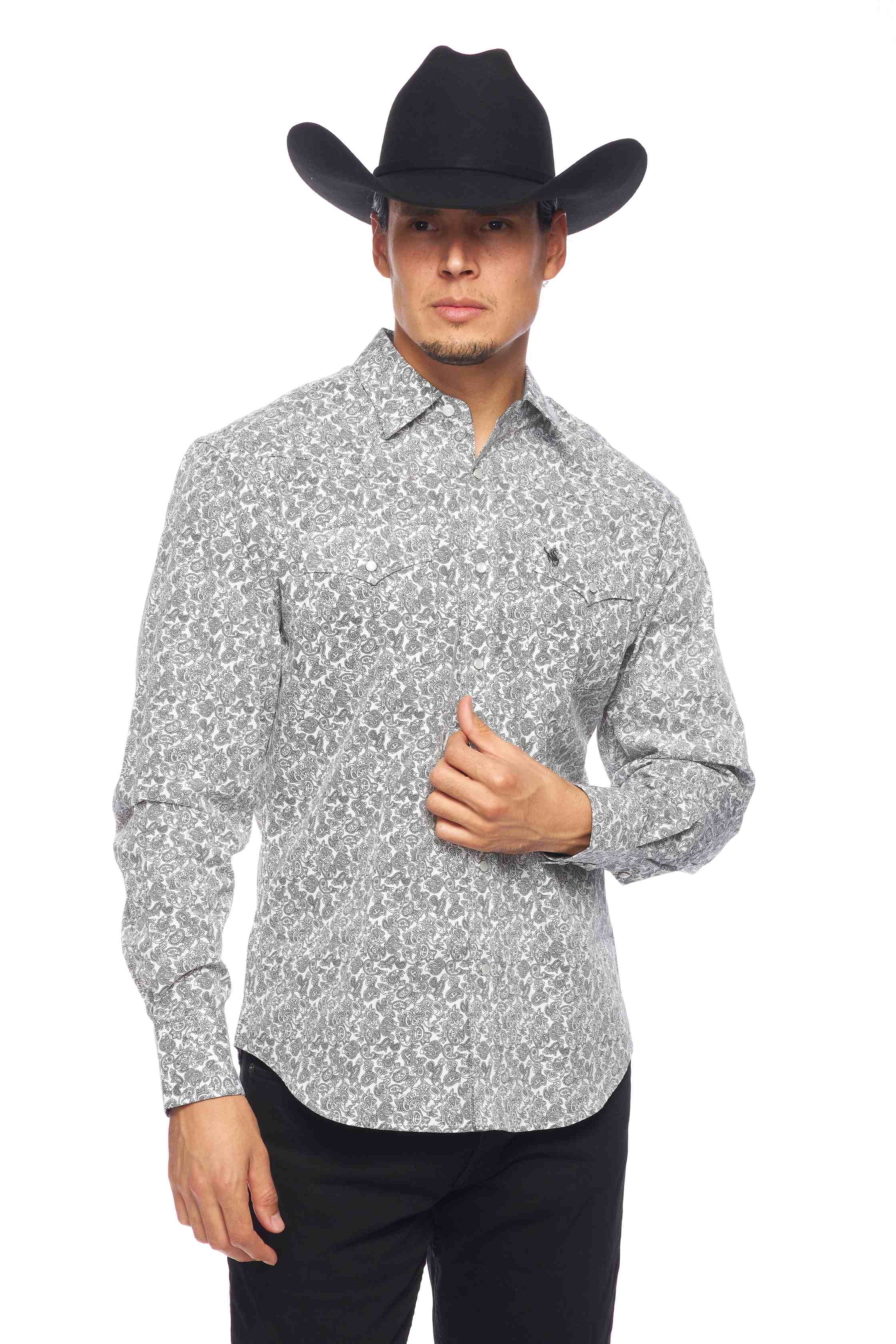 Men's Western Pearl Snap Print Shirt-PS100L-171 - Rodeo Clothing wholesale 