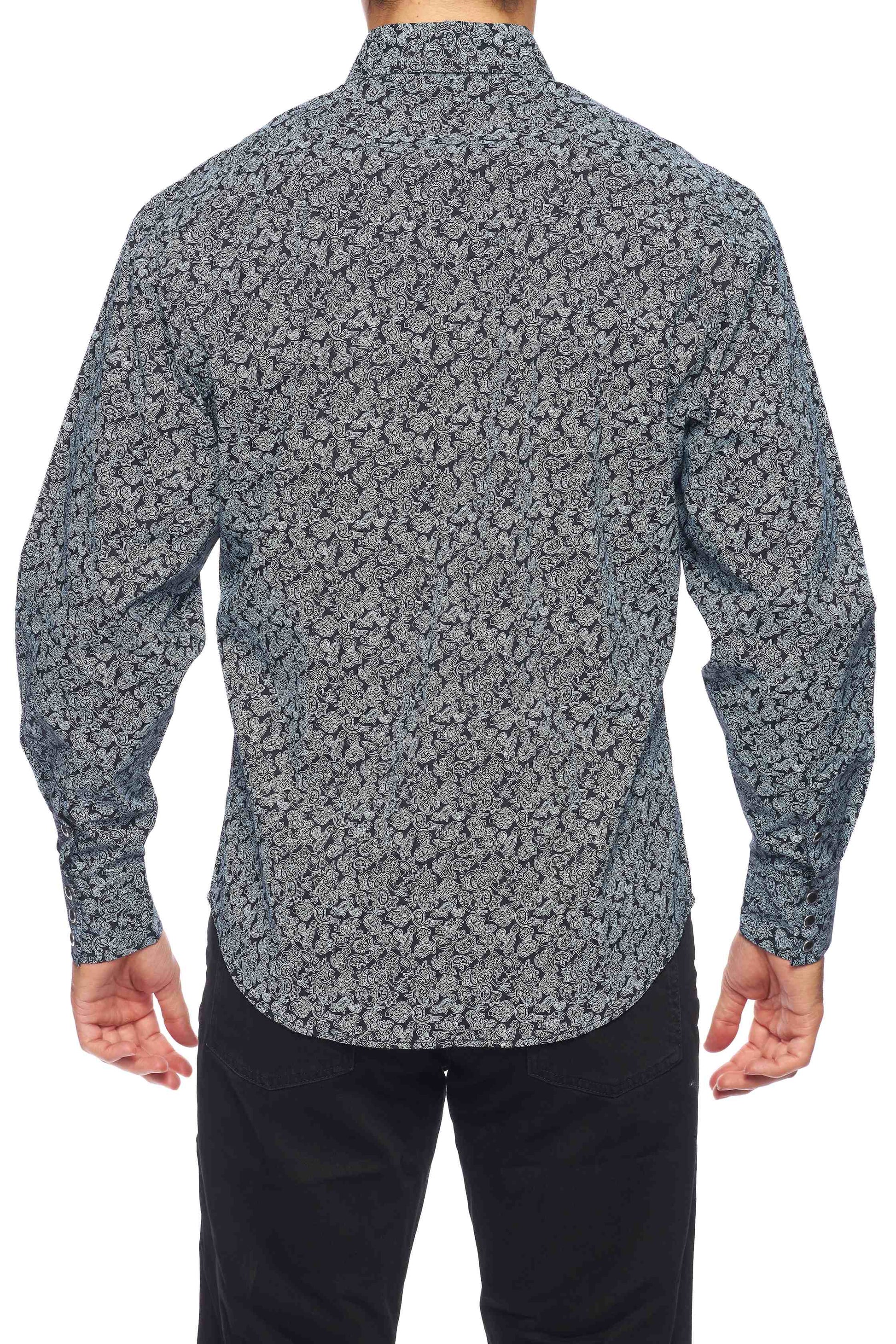 Men's Western Pearl Snap Print Shirt-PS100L-170 - Rodeo Clothing wholesale 
