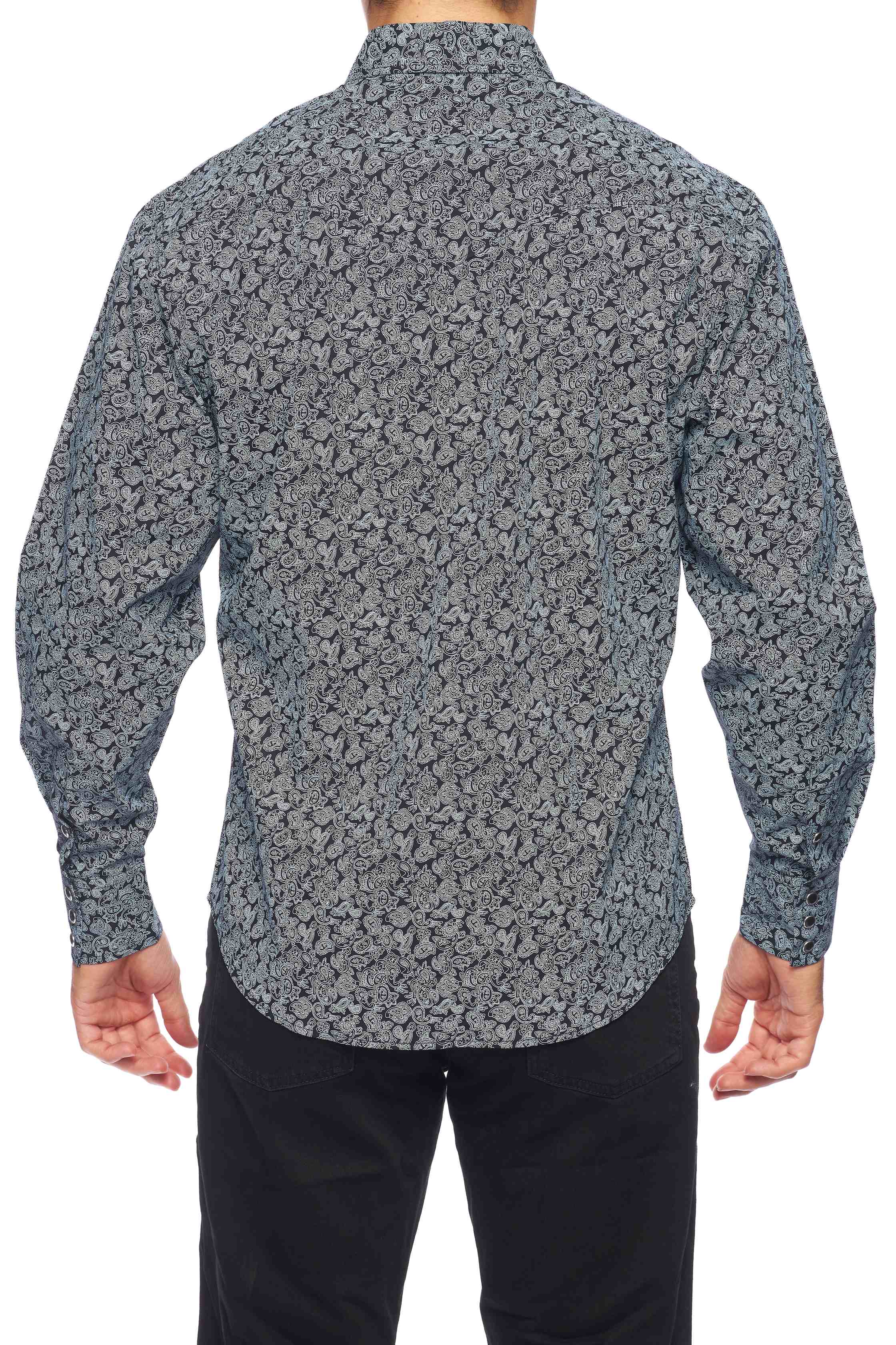 Men's Western Pearl Snap Print Shirt-PS100L-170 - Rodeo Clothing wholesale 