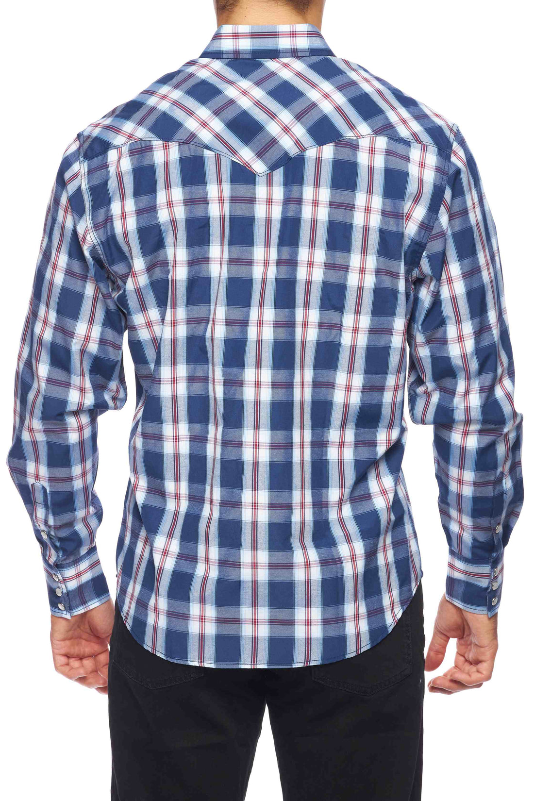 Men's Western Long Sleeve Pearl Snap Plaid Shirt-PS400-403 - Rodeo Clothing wholesale 