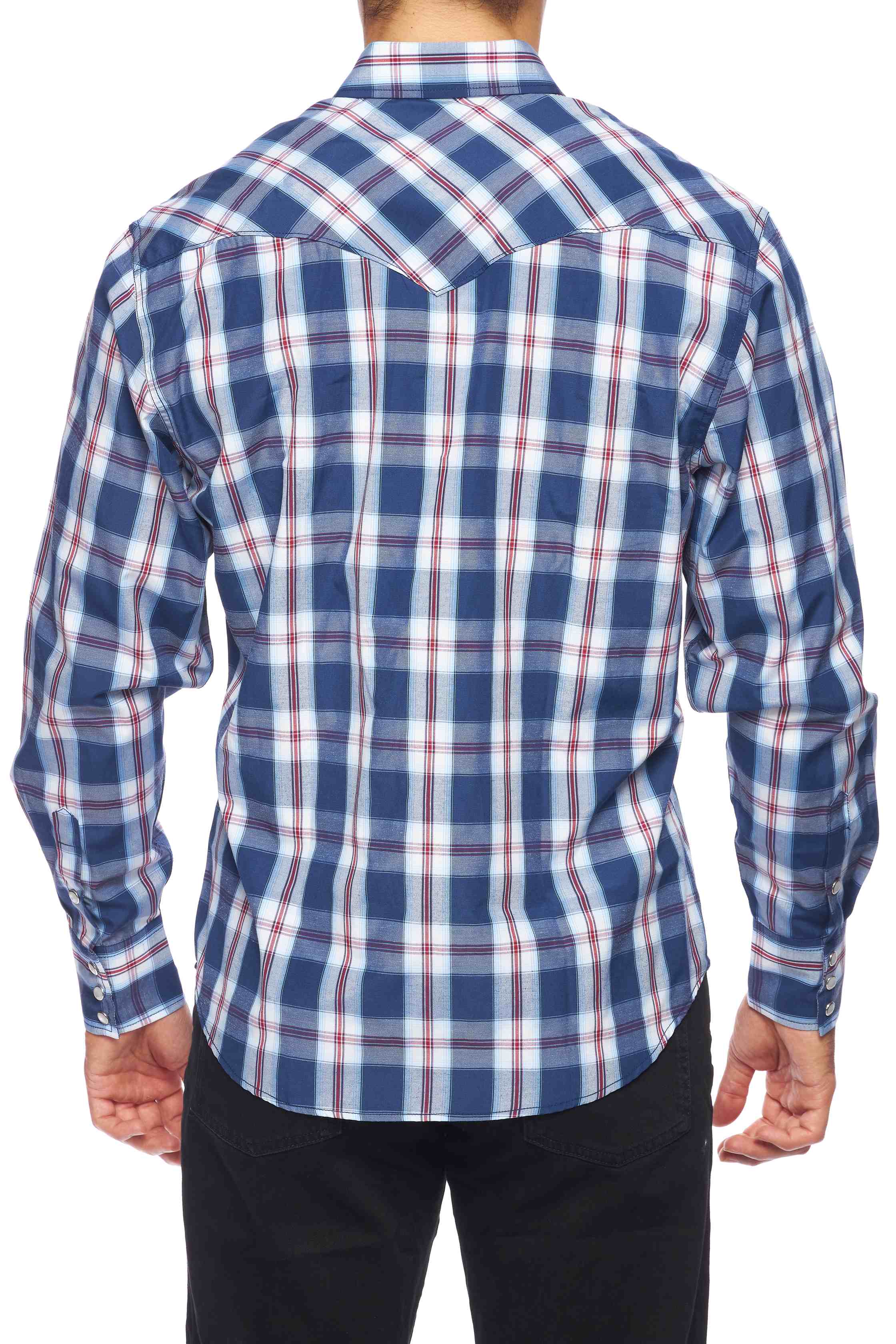 Men's Western Long Sleeve Pearl Snap Plaid Shirt-PS400-403 - Rodeo Clothing wholesale 