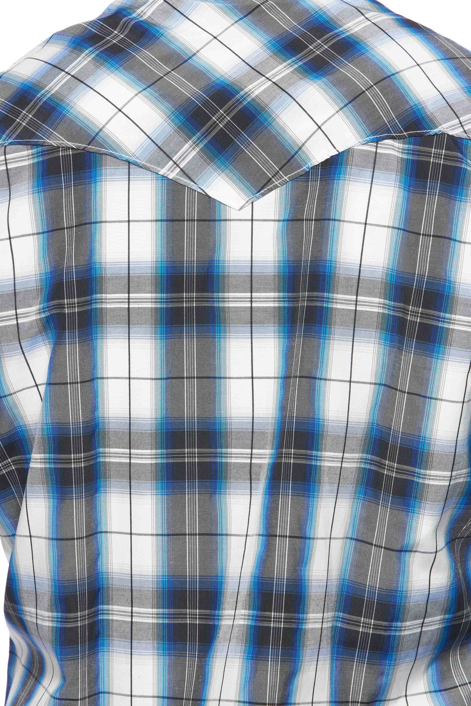 Men's Western Long Sleeve Pearl Snap Plaid Shirt-PS400-471 - Rodeo Clothing wholesale 