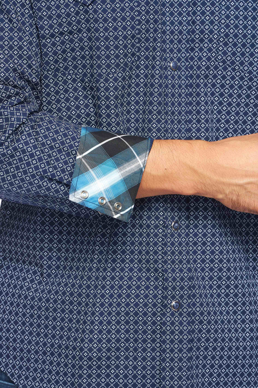 Men's Western Pearl Snap Print Shirt-PS100L-160 - Rodeo Clothing wholesale 