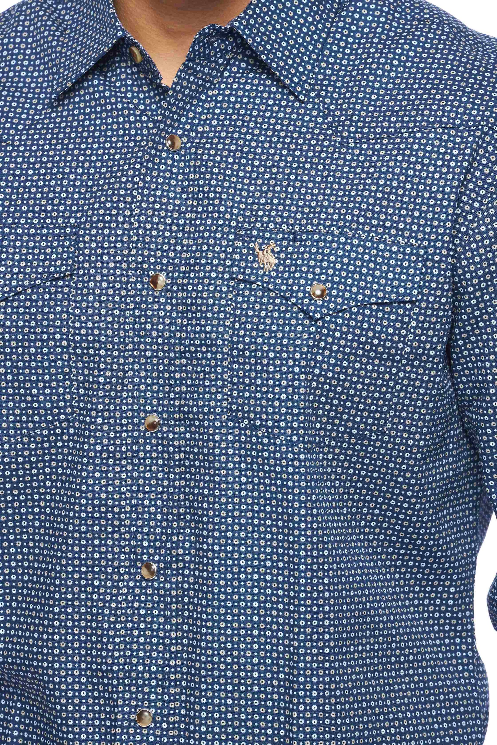 Men's Western Pearl Snap Print Shirt-PS100L-158 - Rodeo Clothing wholesale 