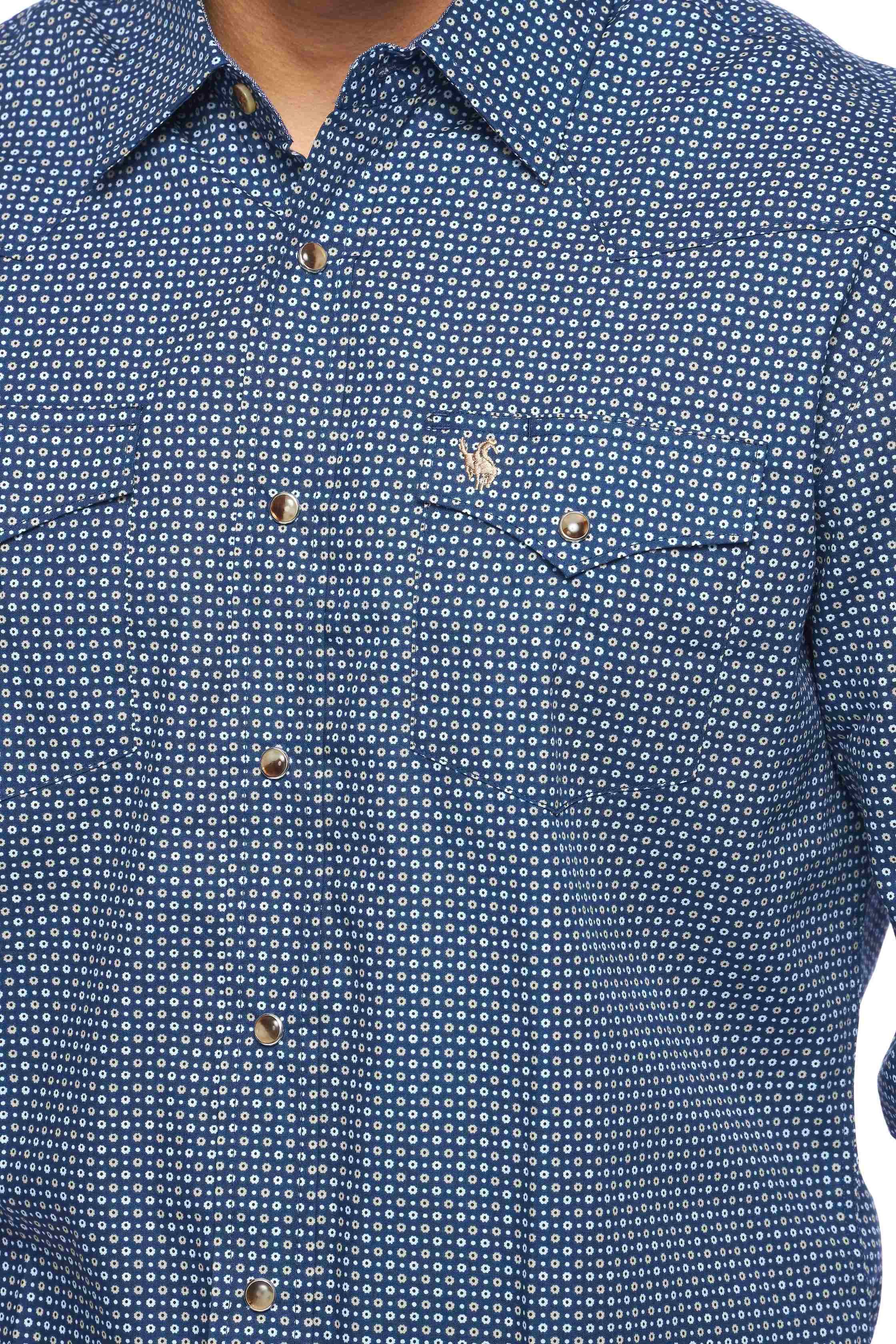 Men's Western Pearl Snap Print Shirt-PS100L-158 - Rodeo Clothing wholesale 