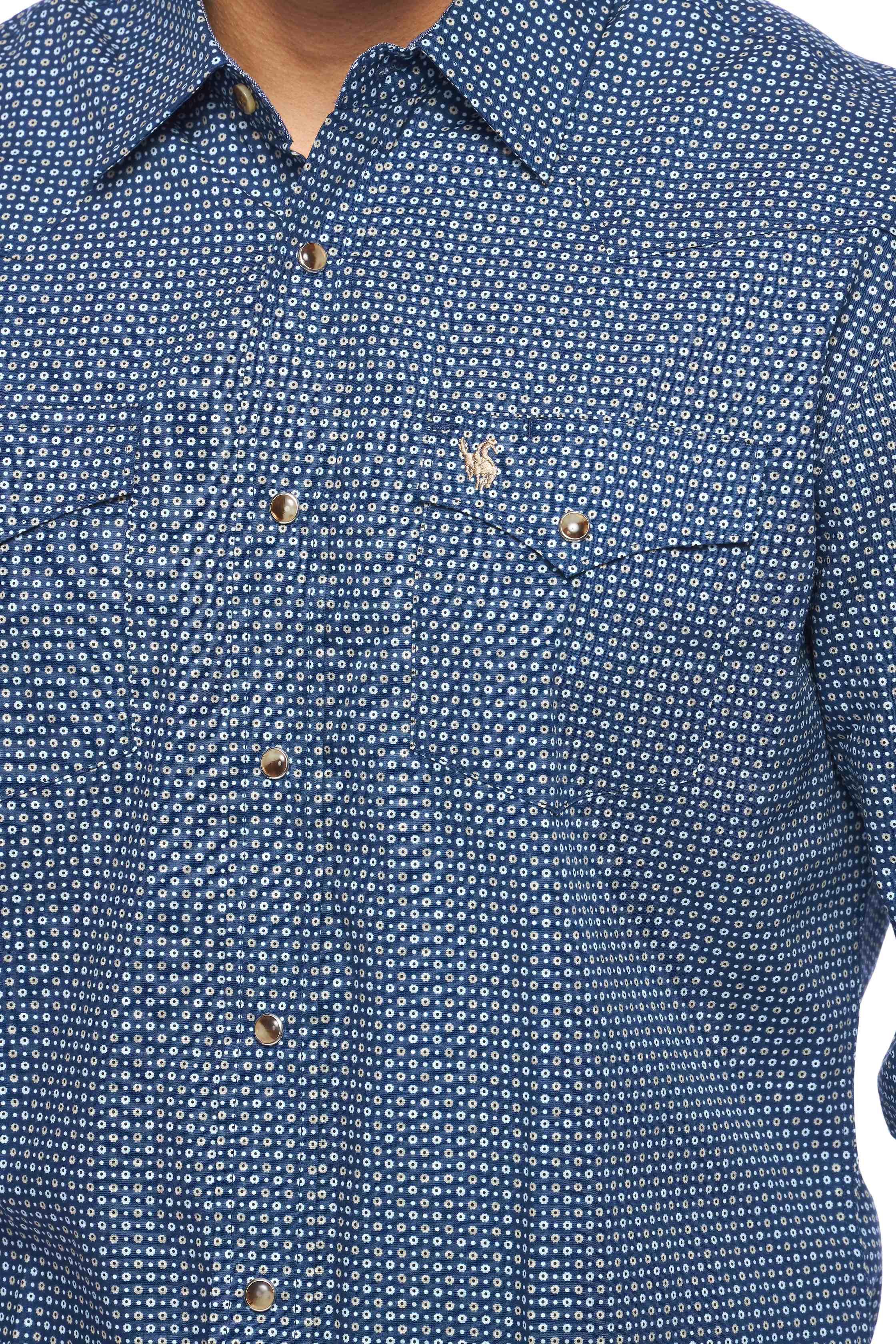 Men's Western Pearl Snap Print Shirt-PS100L-158 - Rodeo Clothing wholesale 