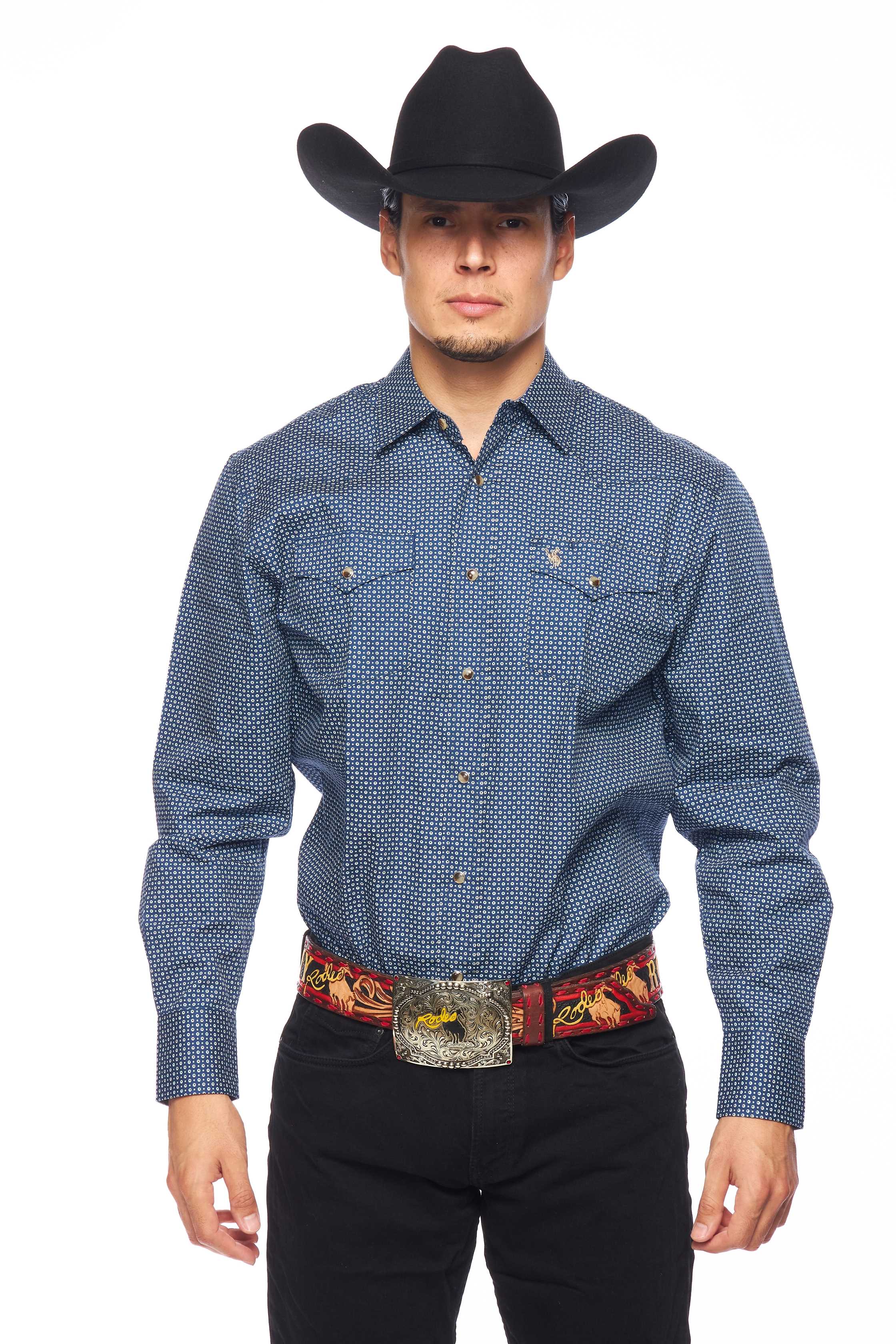Men's Western Pearl Snap Print Shirt-PS100L-158 - Rodeo Clothing wholesale 