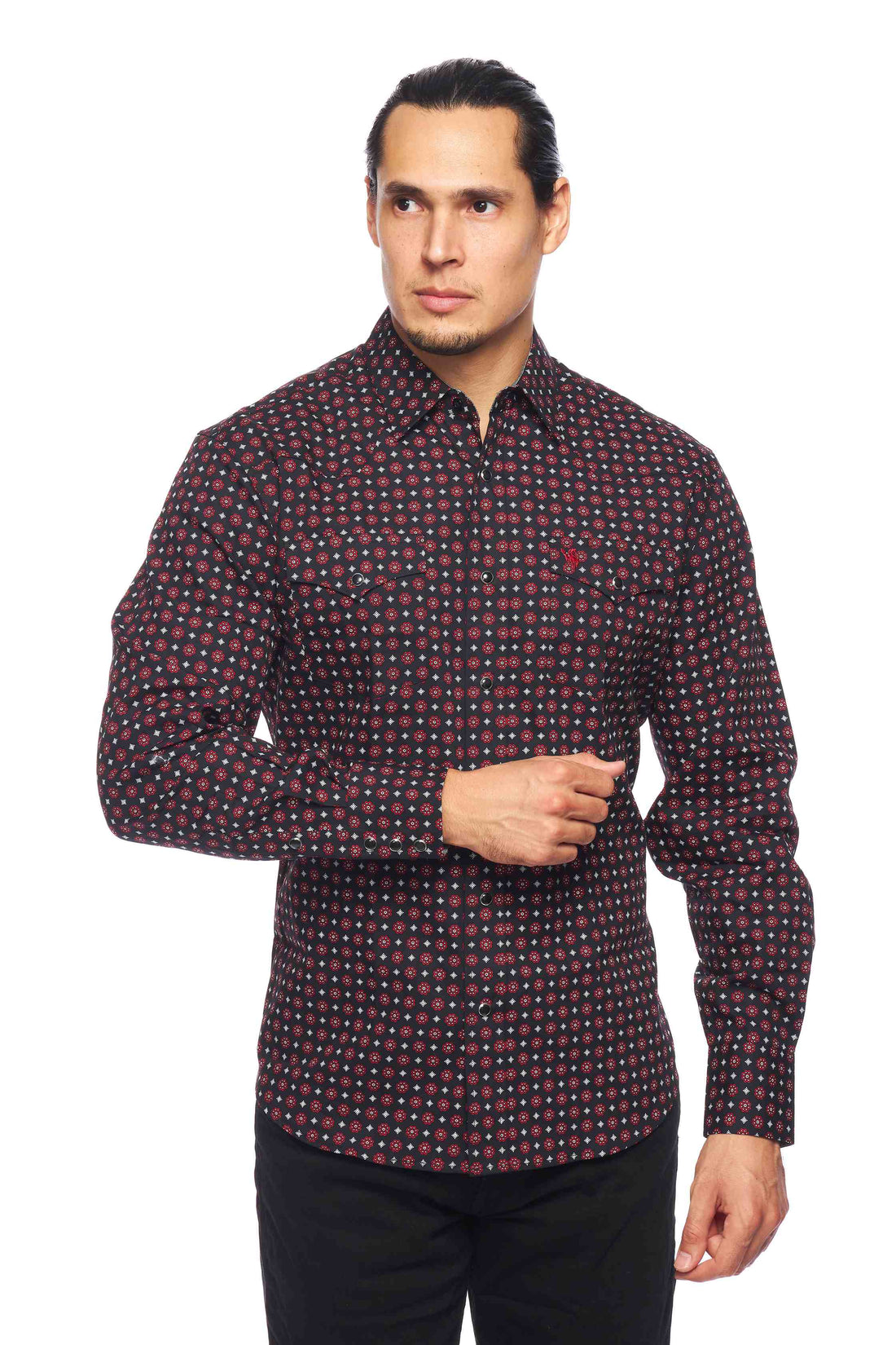 Men's Western Pearl Snap Print Shirt-PS100L-164 - Rodeo Clothing wholesale 
