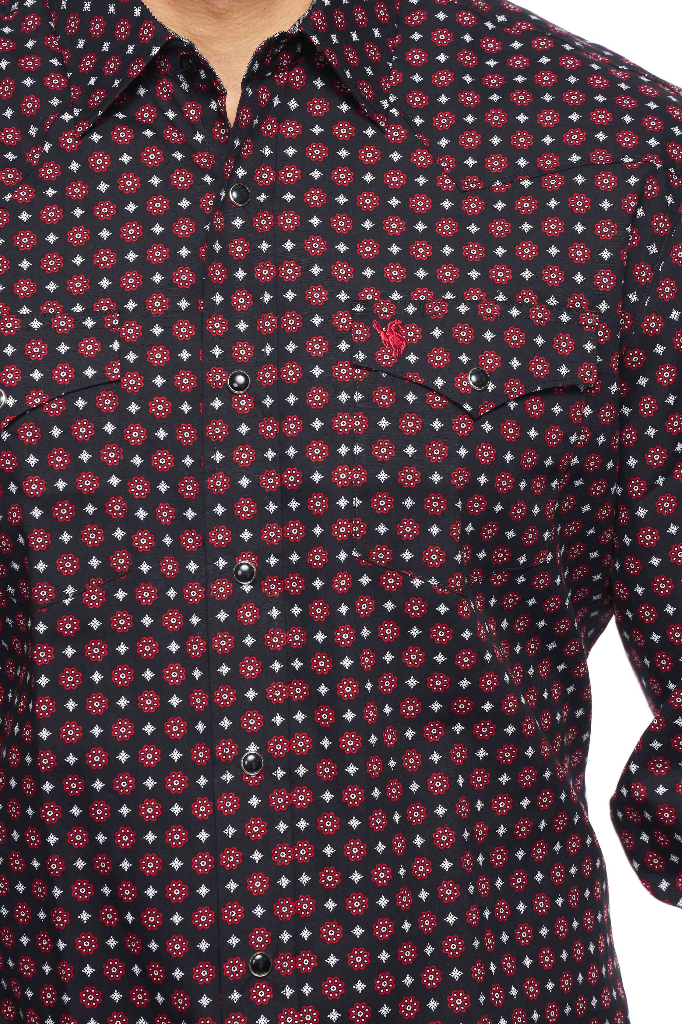 Men's Western Pearl Snap Print Shirt-PS100L-164 - Rodeo Clothing wholesale 