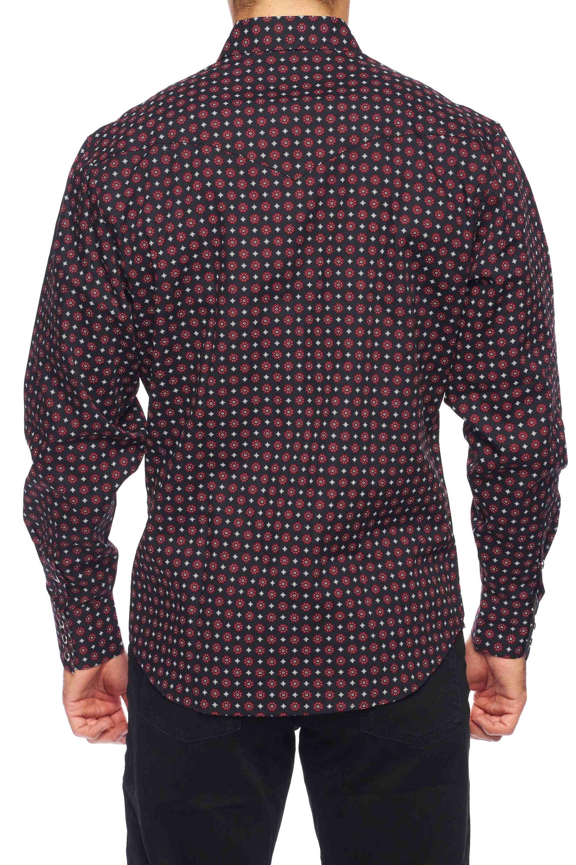 Men's Western Pearl Snap Print Shirt-PS100L-164 - Rodeo Clothing wholesale 
