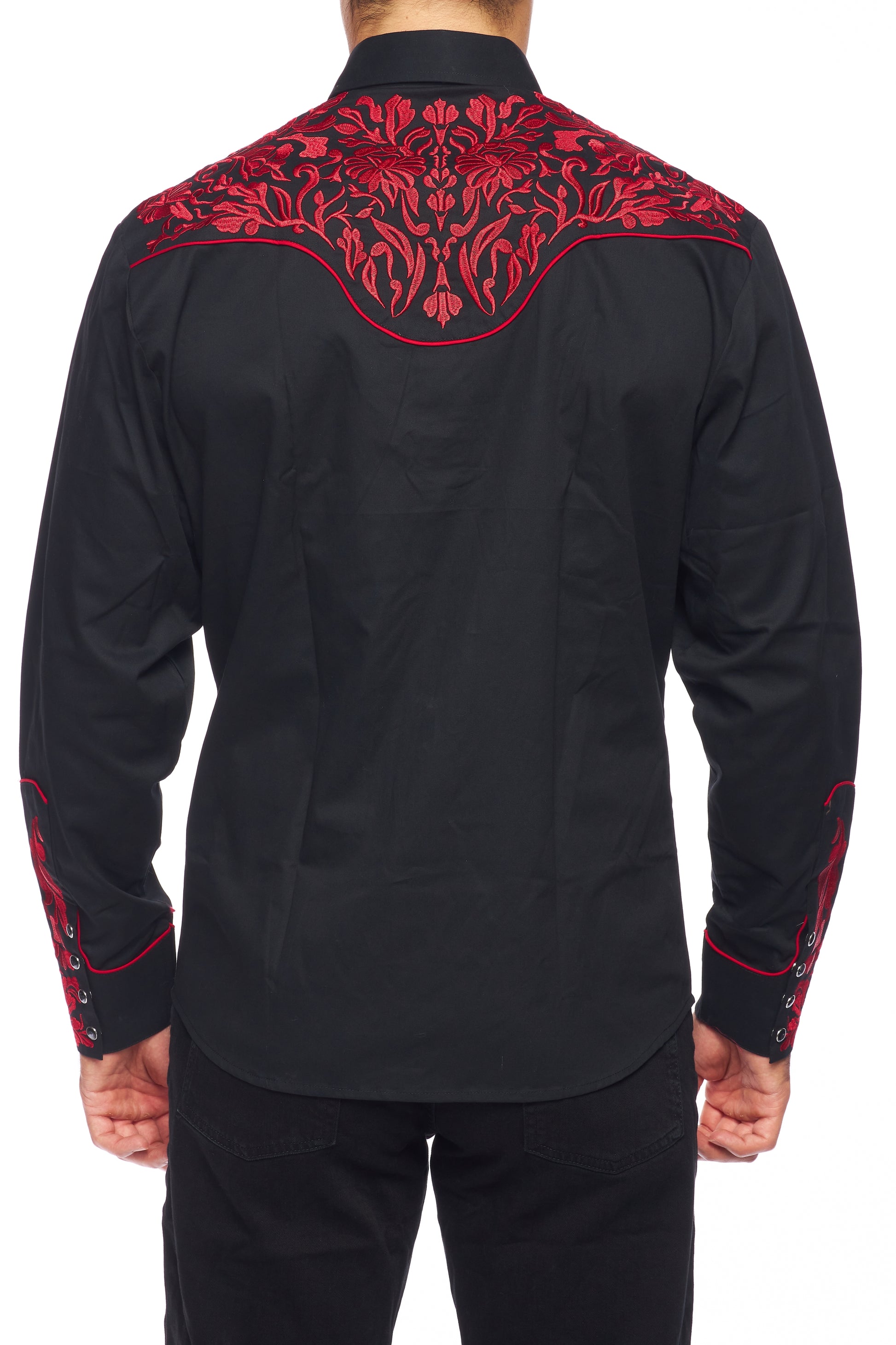 Men's Western Cowboy Embroidery Shirt-PS500L-563 - Rodeo Clothing wholesale 