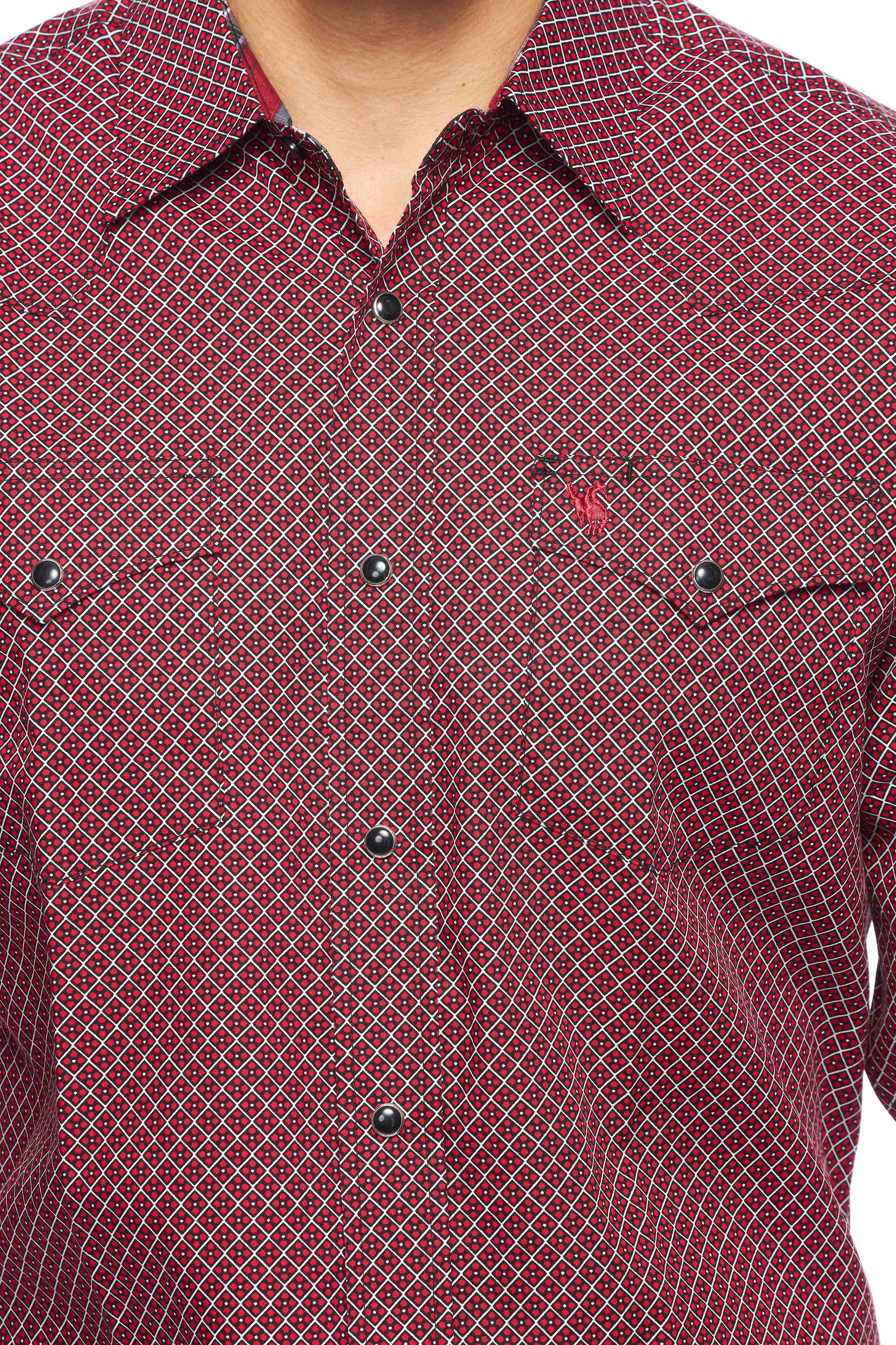 Men's Western Pearl Snap Print Shirt-PS100L-167 - Rodeo Clothing wholesale 