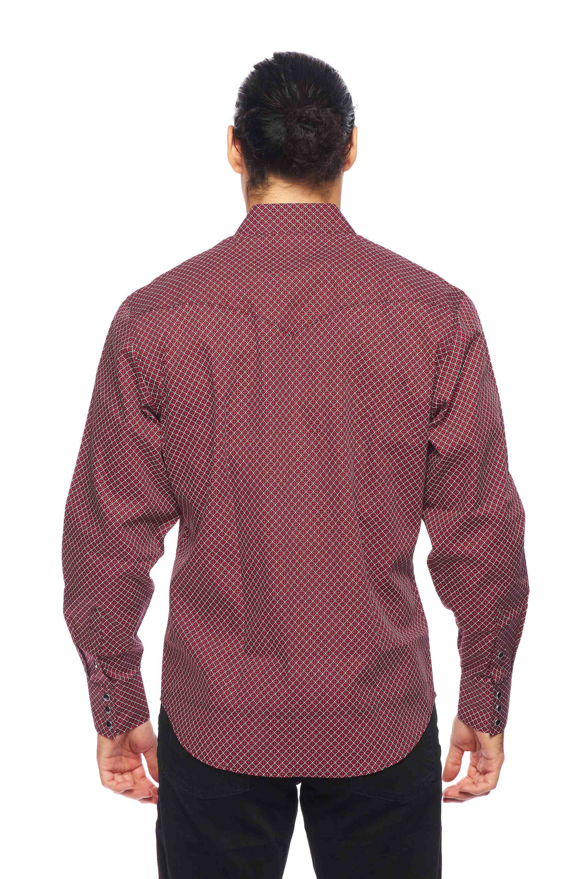 Men's Western Pearl Snap Print Shirt-PS100L-167 - Rodeo Clothing wholesale 