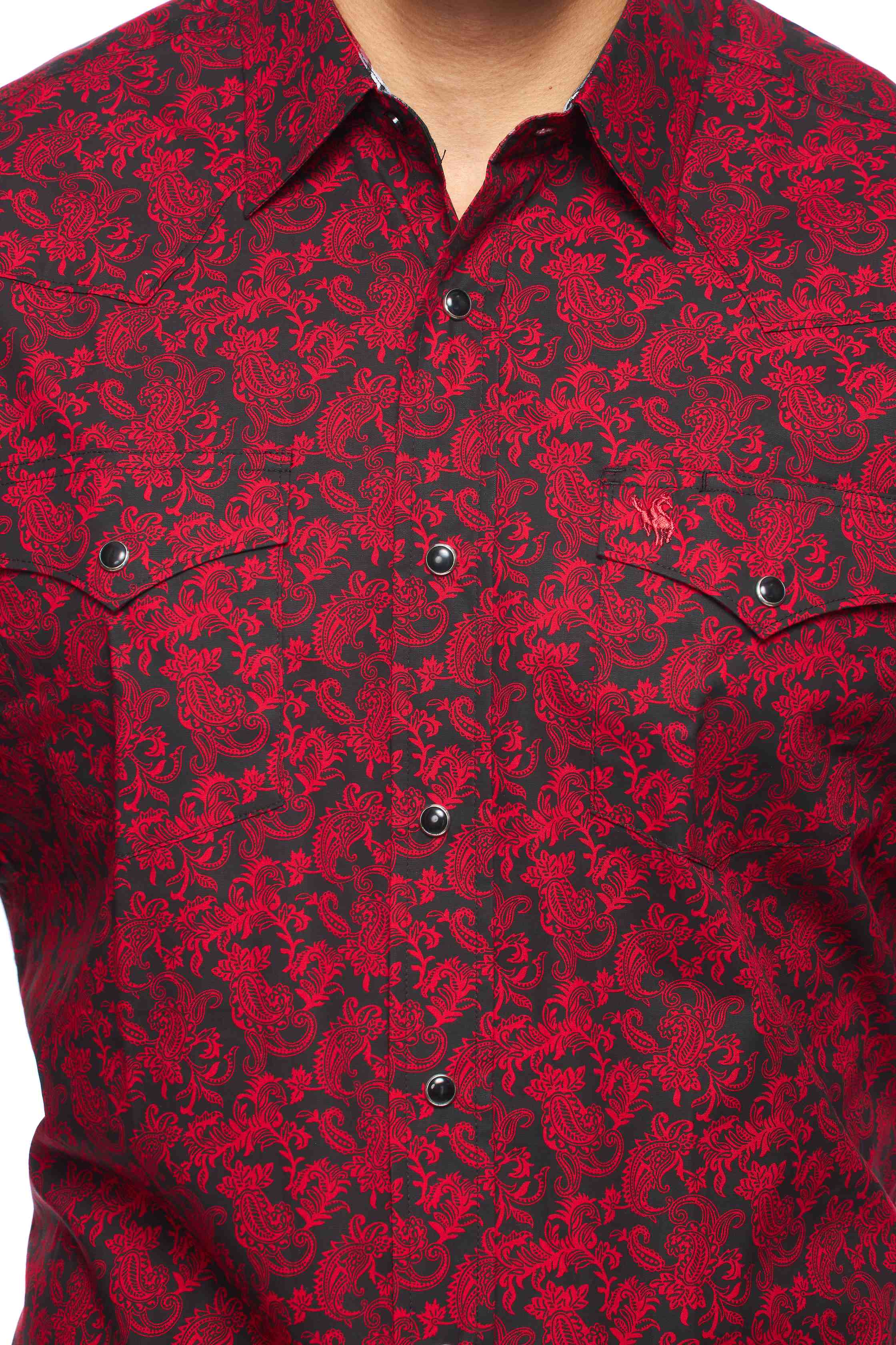 Men's Western Pearl Snap Print Shirt-PS100L-169 - Rodeo Clothing wholesale 