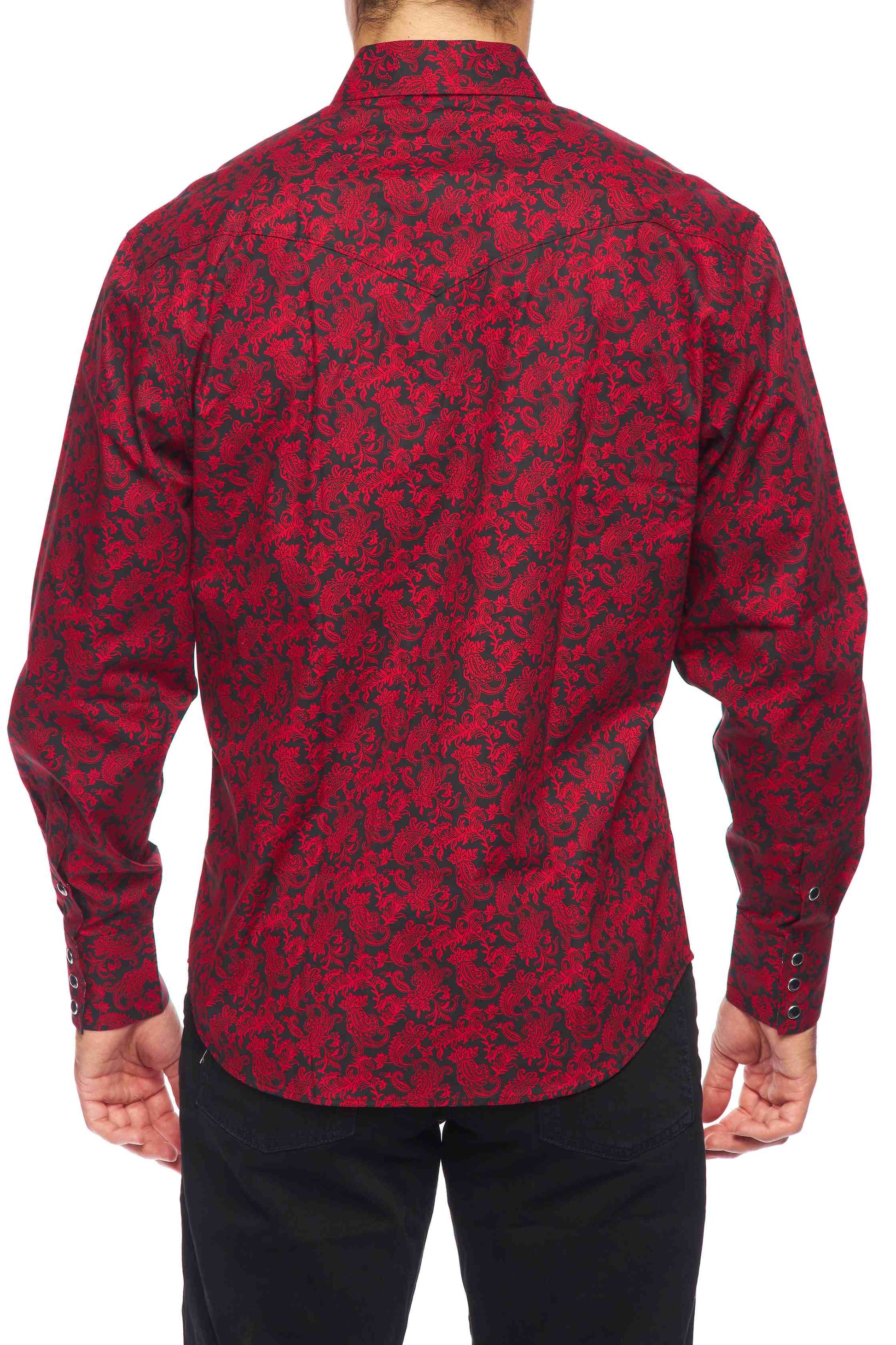 Men's Western Pearl Snap Print Shirt-PS100L-169 - Rodeo Clothing wholesale 