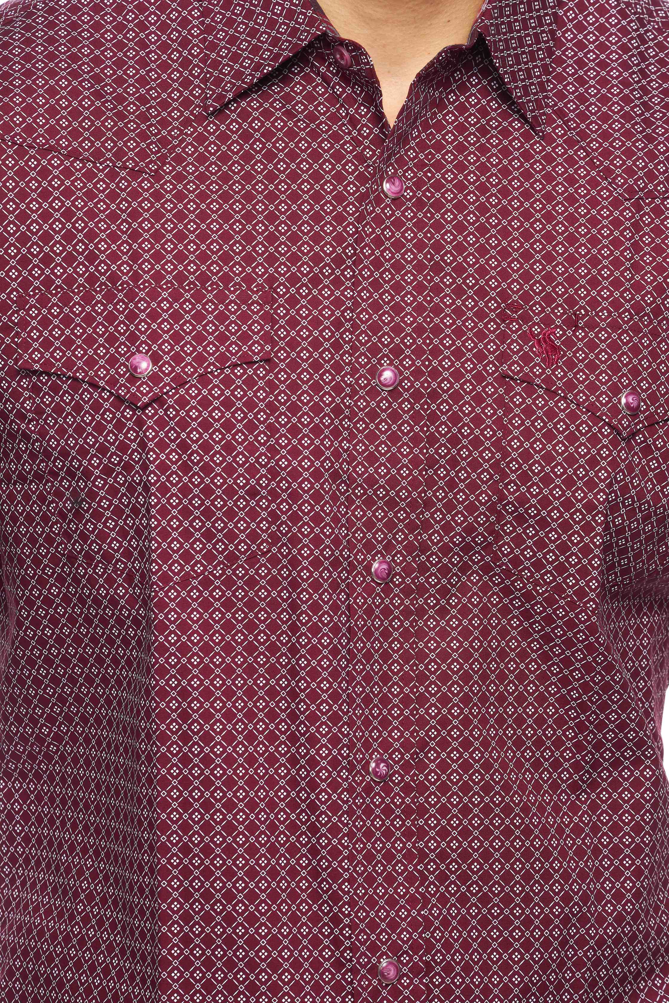 Men's Western Pearl Snap Print Shirt-PS100L-159 - Rodeo Clothing wholesale 