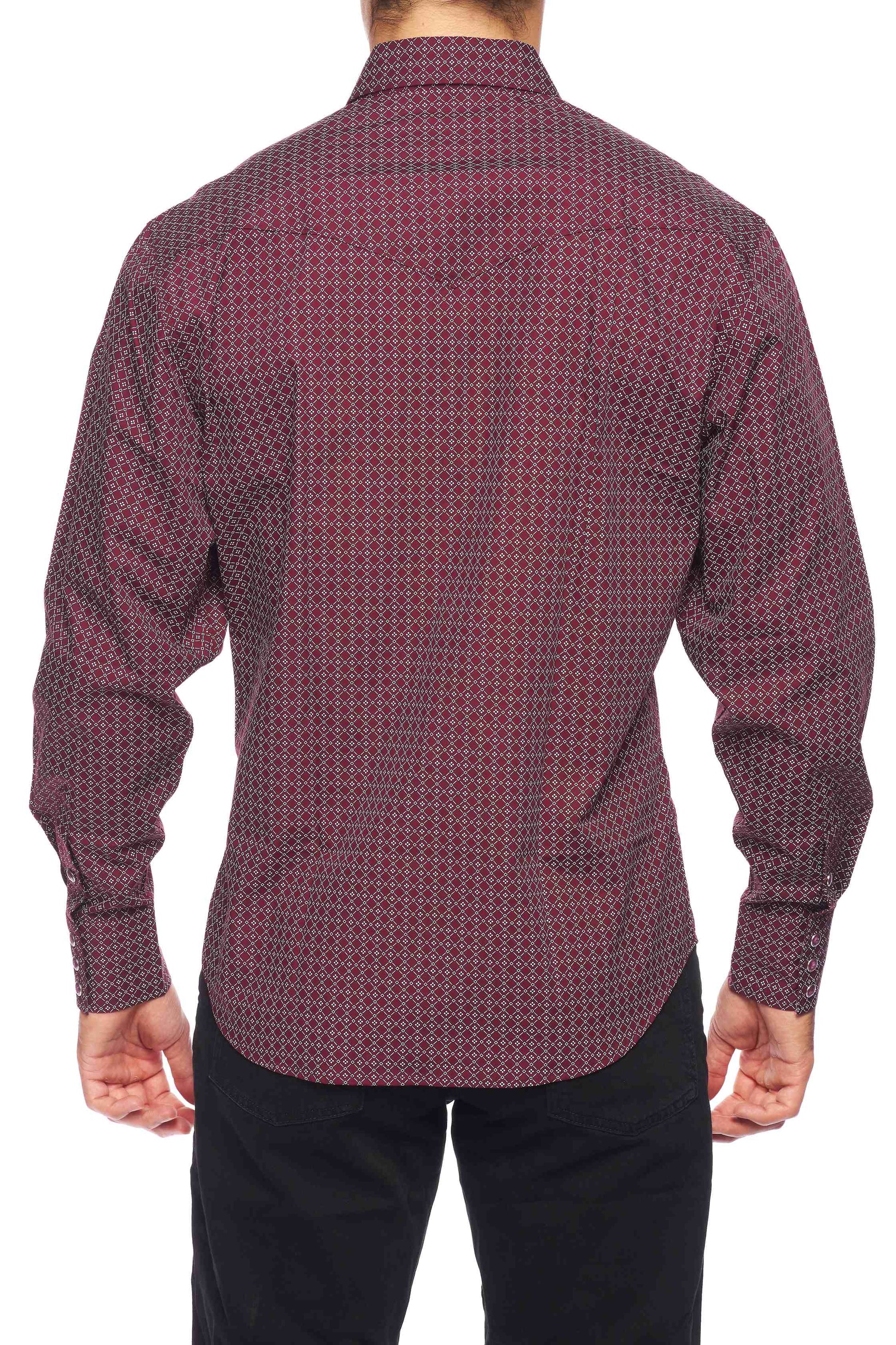 Men's Western Pearl Snap Print Shirt-PS100L-159 - Rodeo Clothing wholesale 