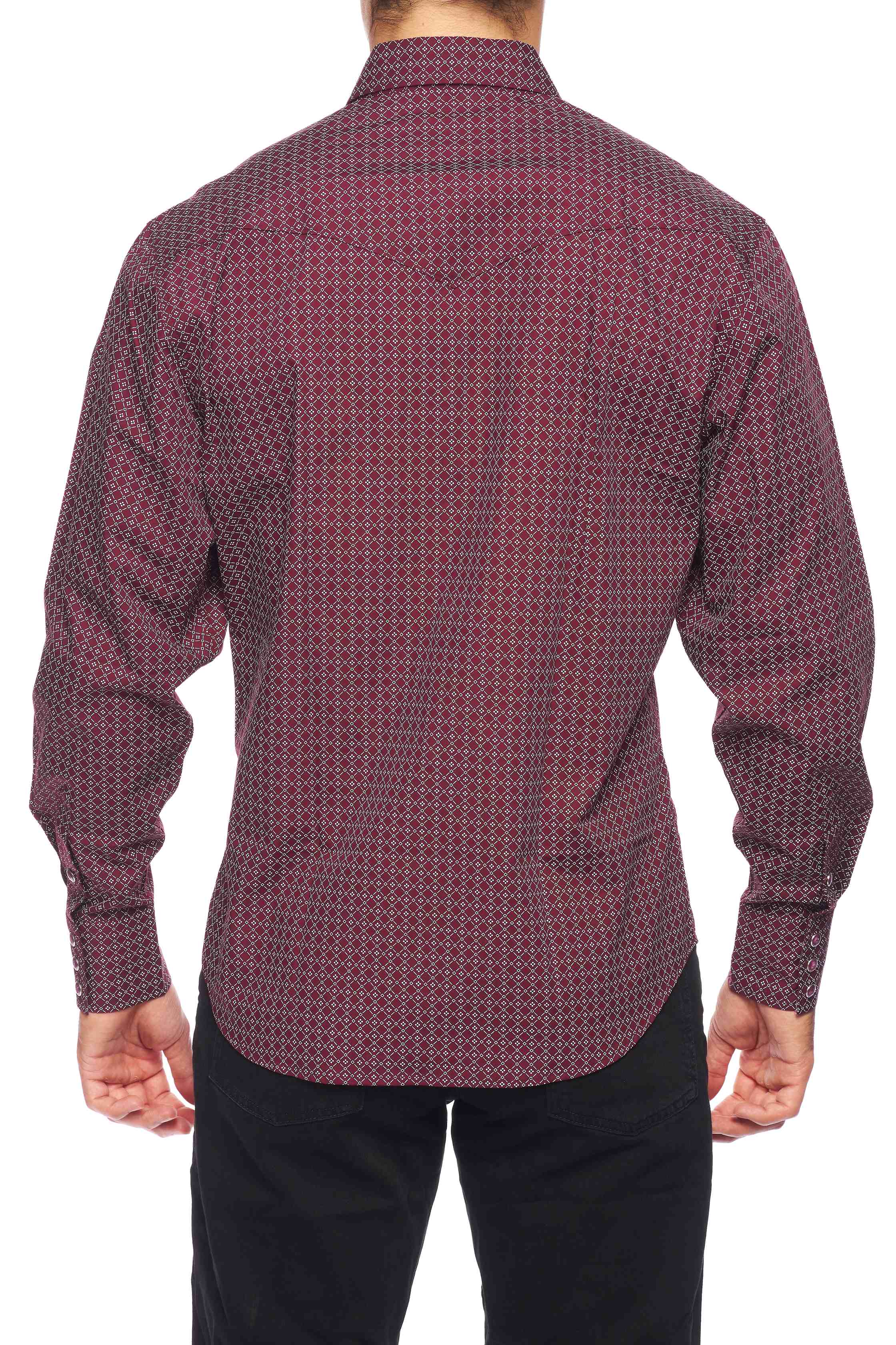 Men's Western Pearl Snap Print Shirt-PS100L-159 - Rodeo Clothing wholesale 