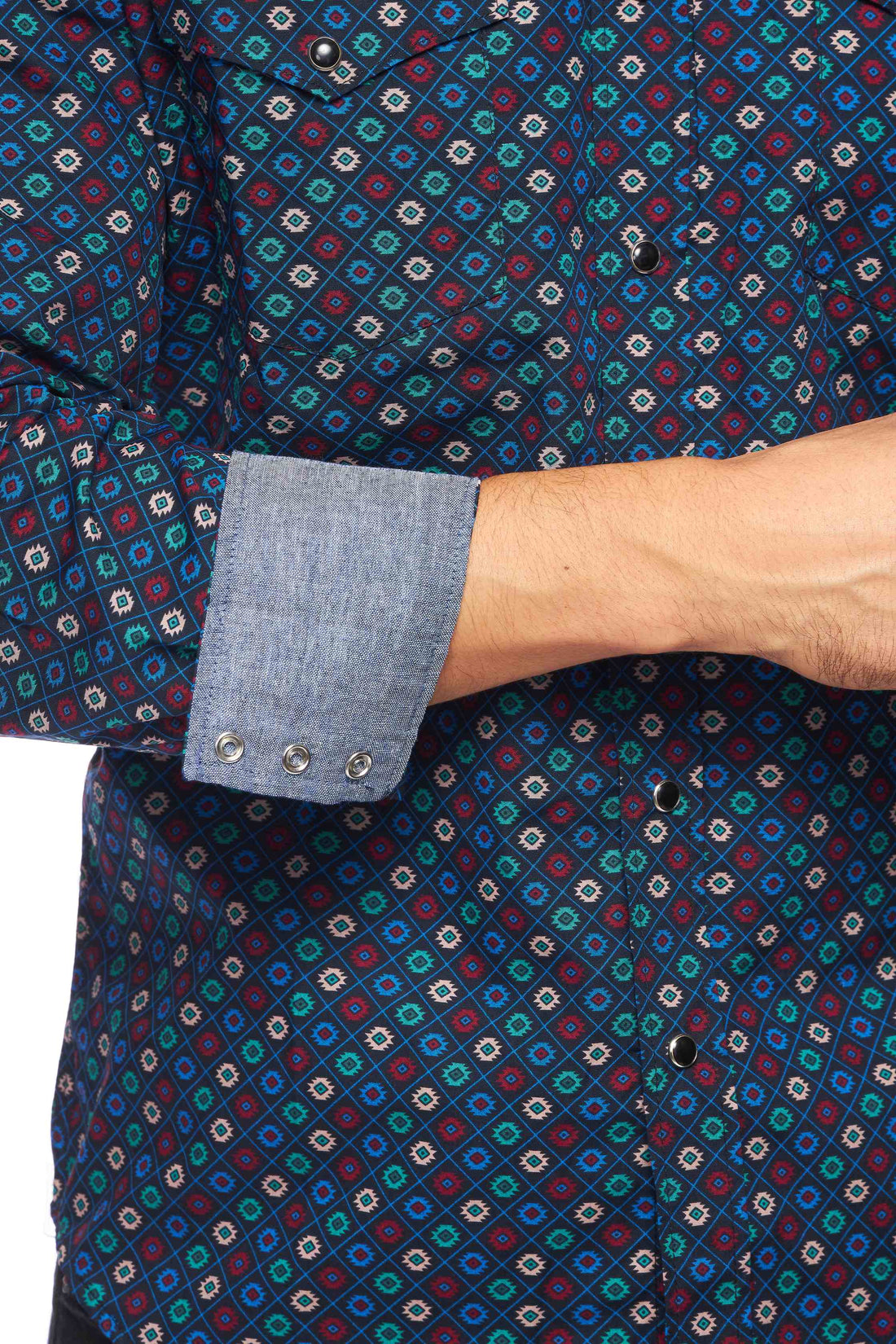 Men's Western Pearl Snap Print Shirt-PS100L-165 - Rodeo Clothing wholesale 