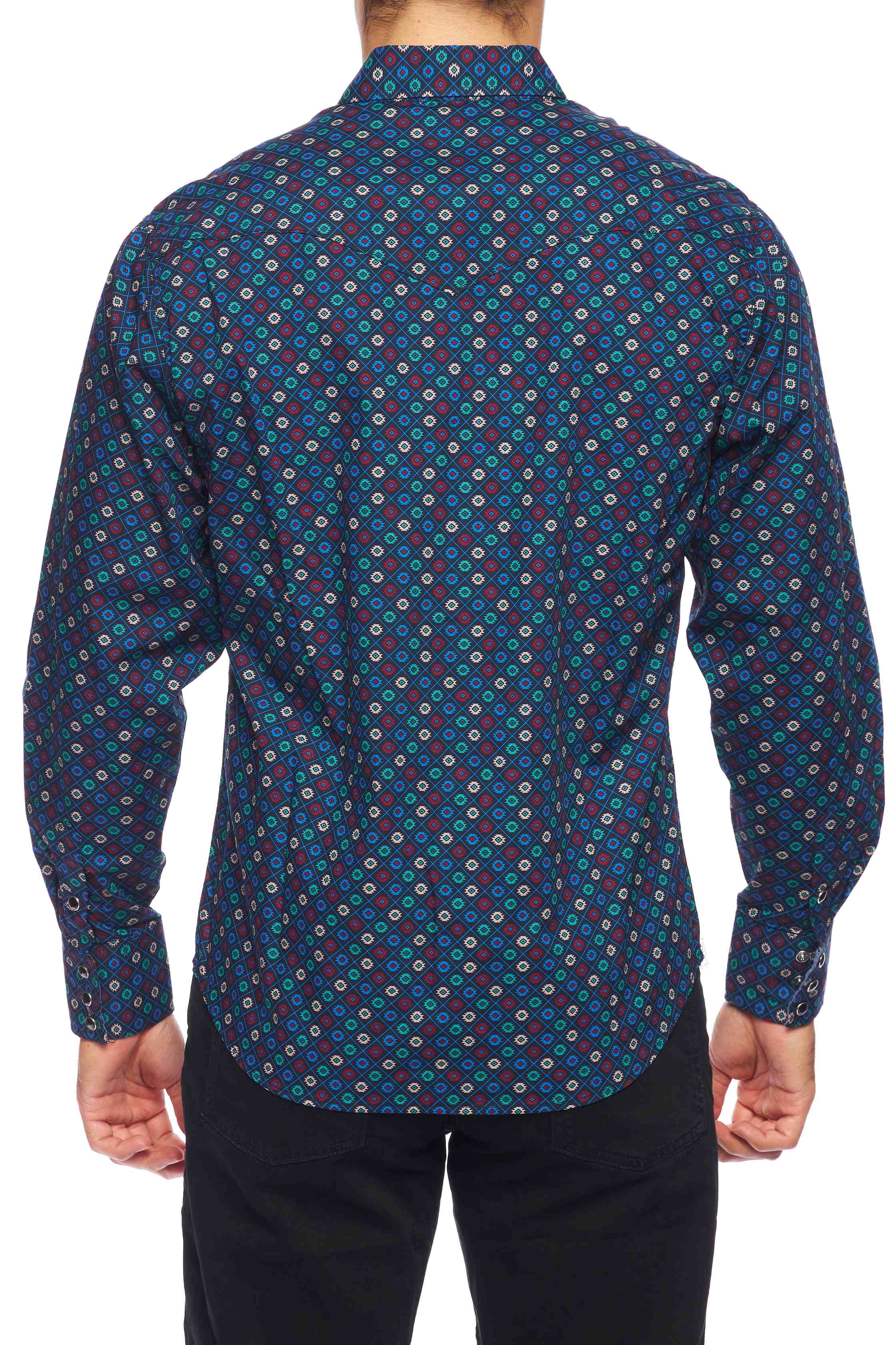Men's Western Pearl Snap Print Shirt-PS100L-165 - Rodeo Clothing wholesale 