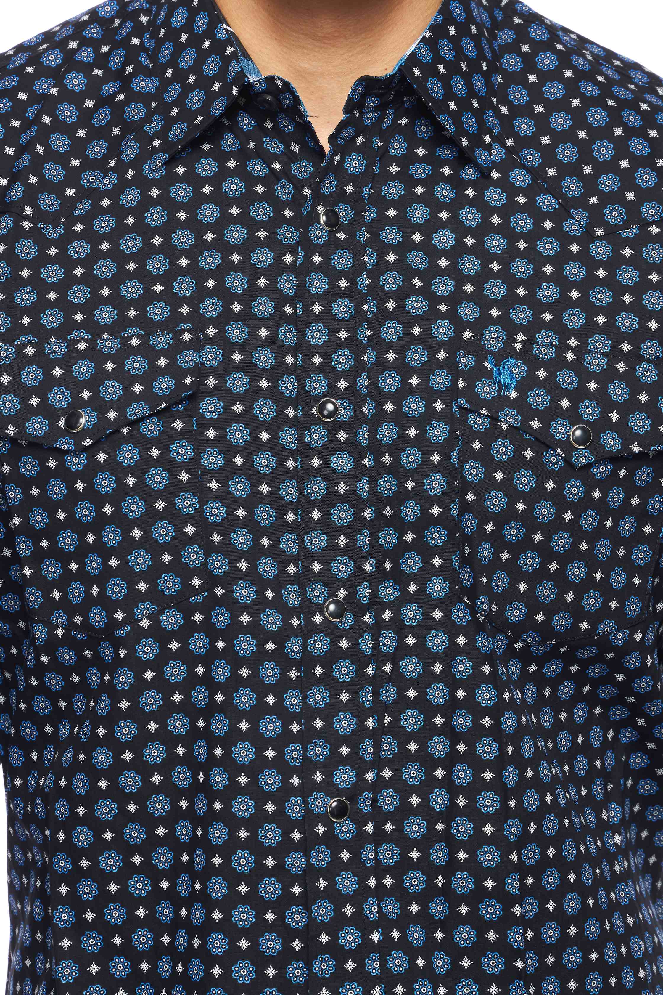 Men's Western Pearl Snap Print Shirt-PS100L-163 - Rodeo Clothing wholesale 