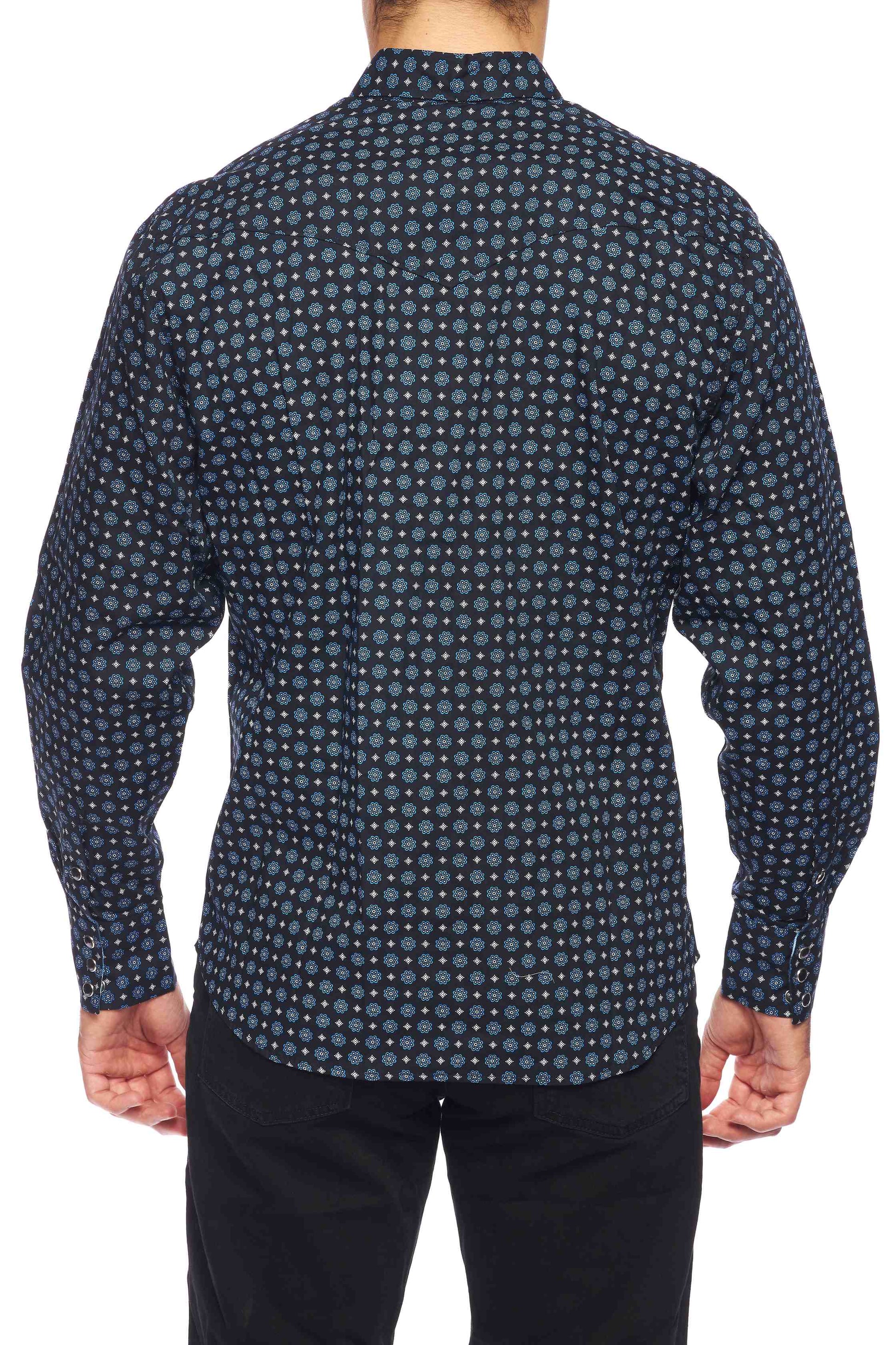 Men's Western Pearl Snap Print Shirt-PS100L-163 - Rodeo Clothing wholesale 