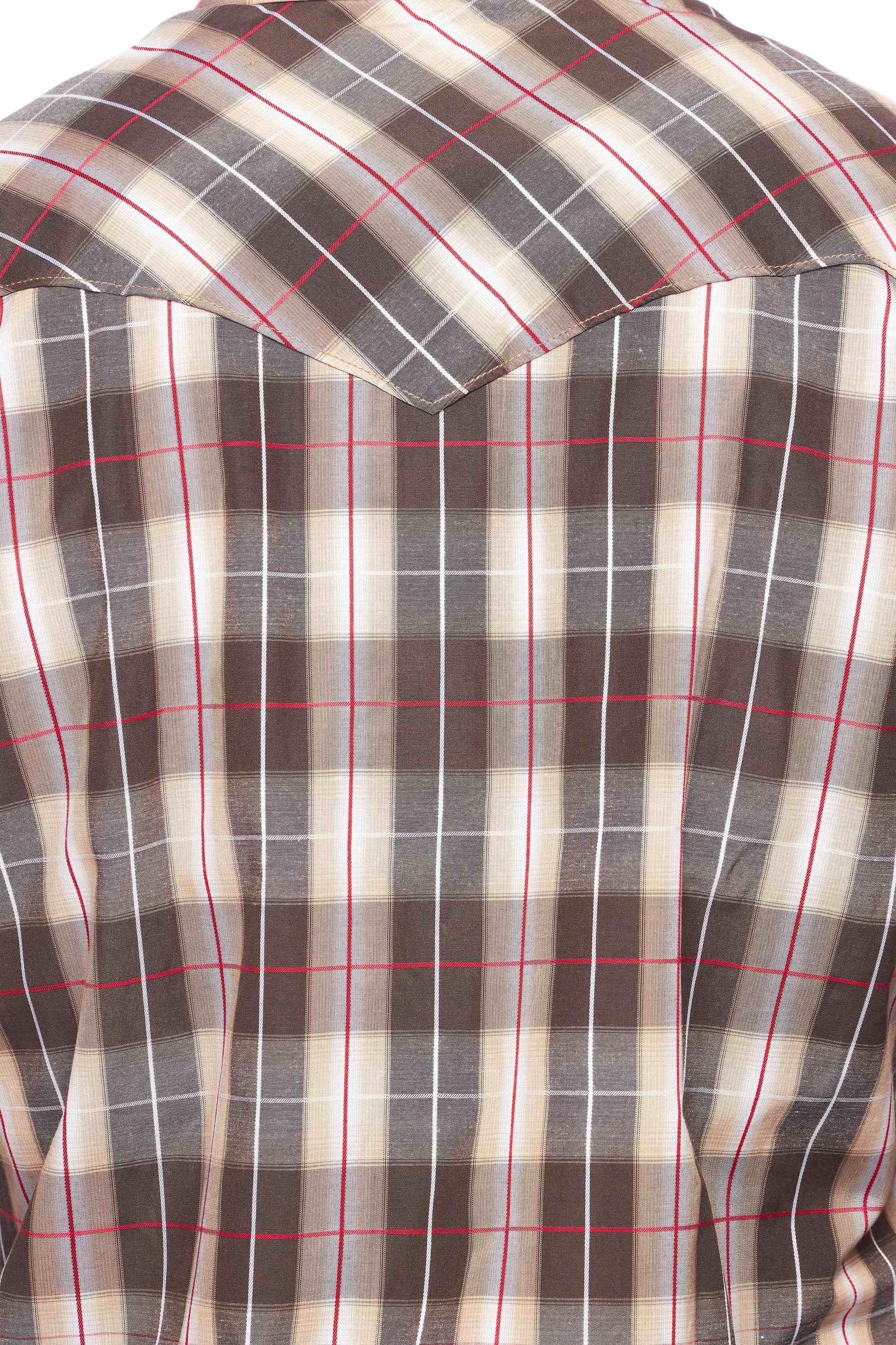 Men's Western Long Sleeve Pearl Snap Plaid Shirt-PS400-427 - Rodeo Clothing wholesale 