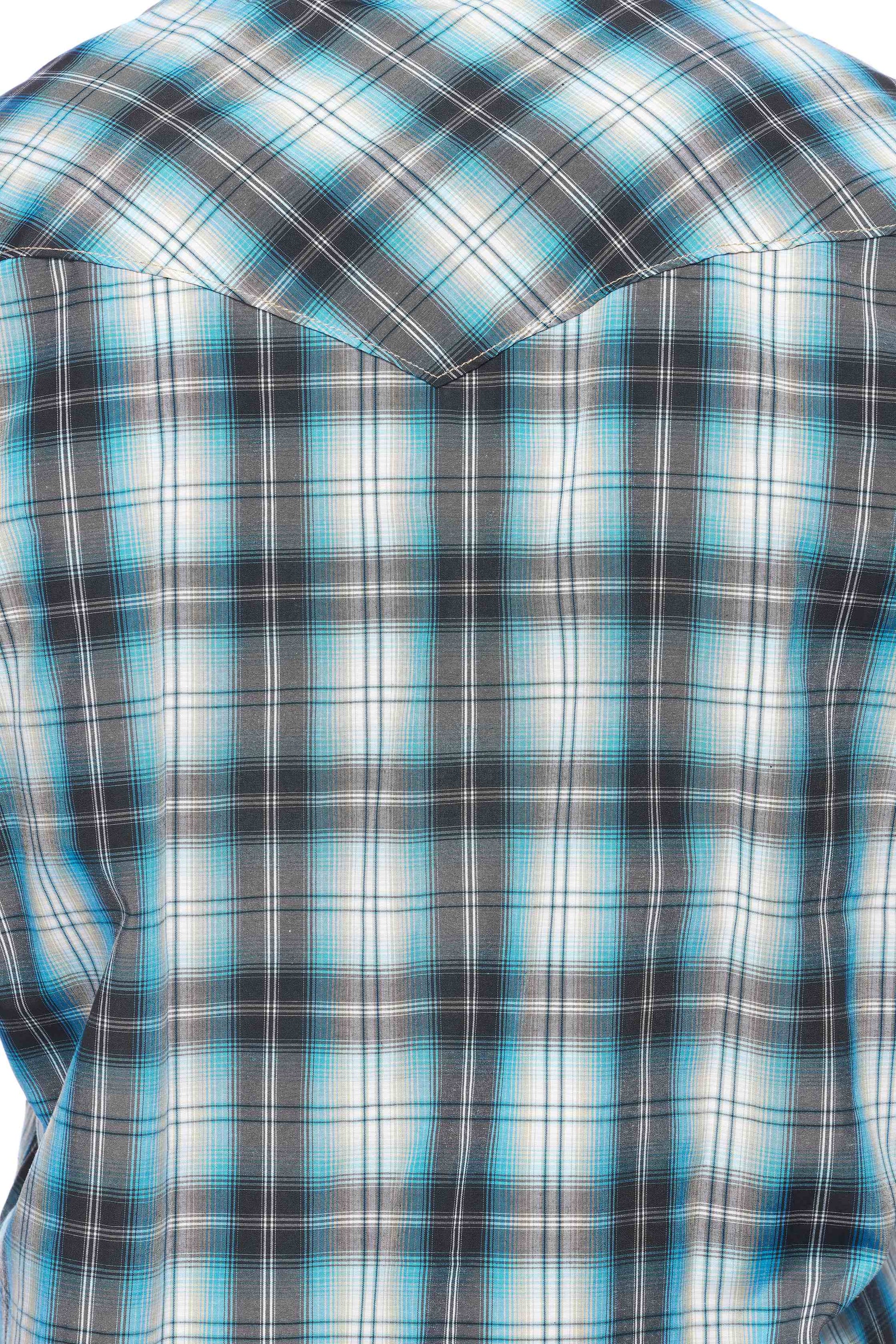 Men's Western Long Sleeve Pearl Snap Plaid Shirt-PS400-478 - Rodeo Clothing wholesale 