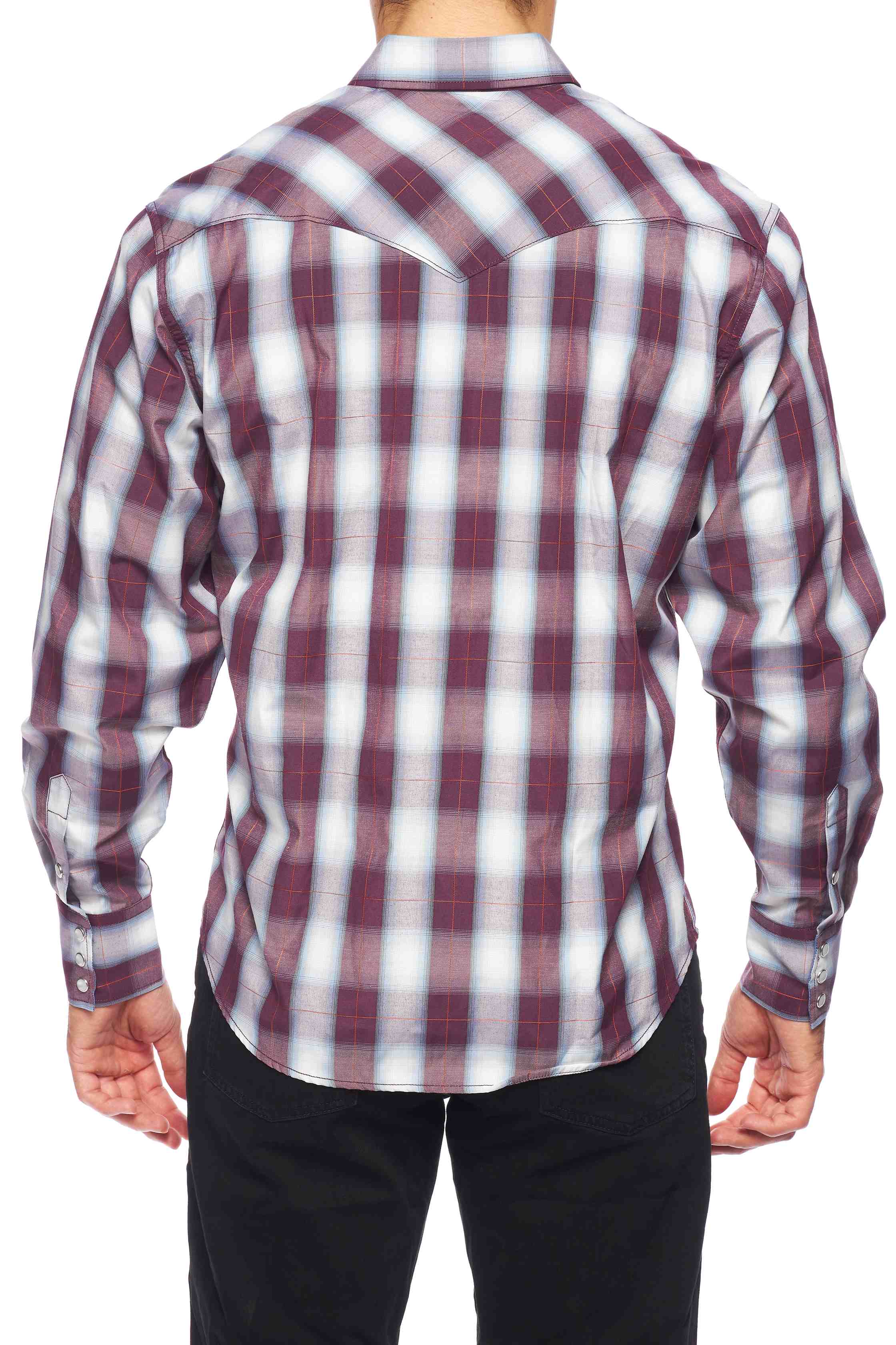 Men's Western Long Sleeve Pearl Snap Plaid Shirt-PS400-405 - Rodeo Clothing wholesale 