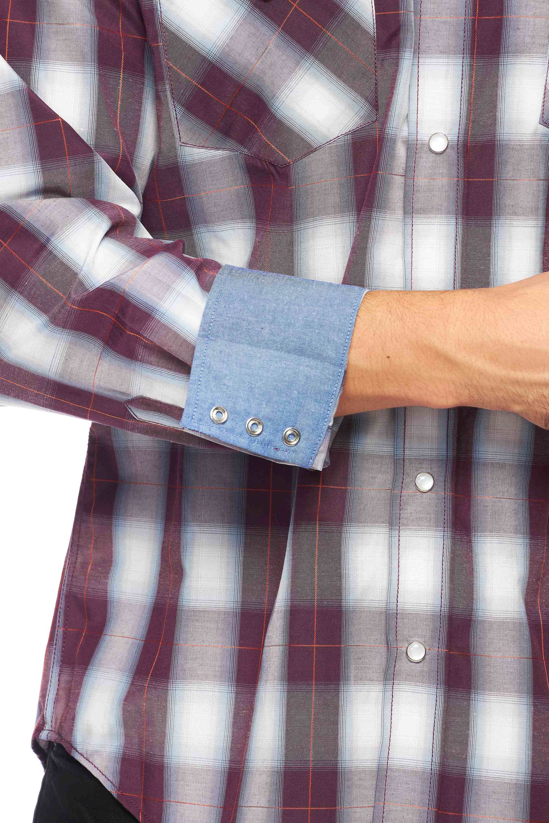 Men's Western Long Sleeve Pearl Snap Plaid Shirt-PS400-405 - Rodeo Clothing wholesale 
