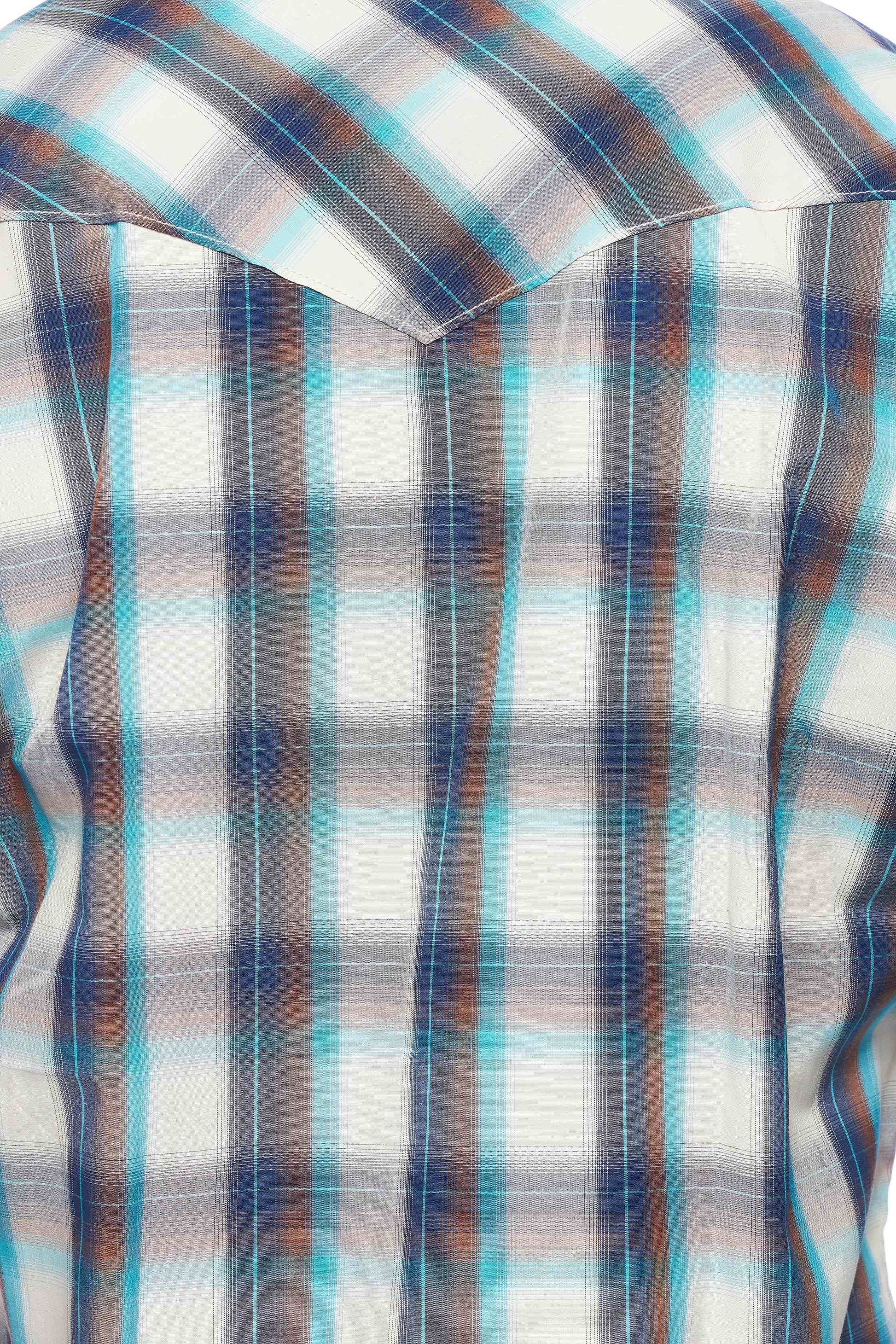 Men's Western Long Sleeve Pearl Snap Plaid Shirt-PS400-409 - Rodeo Clothing wholesale 
