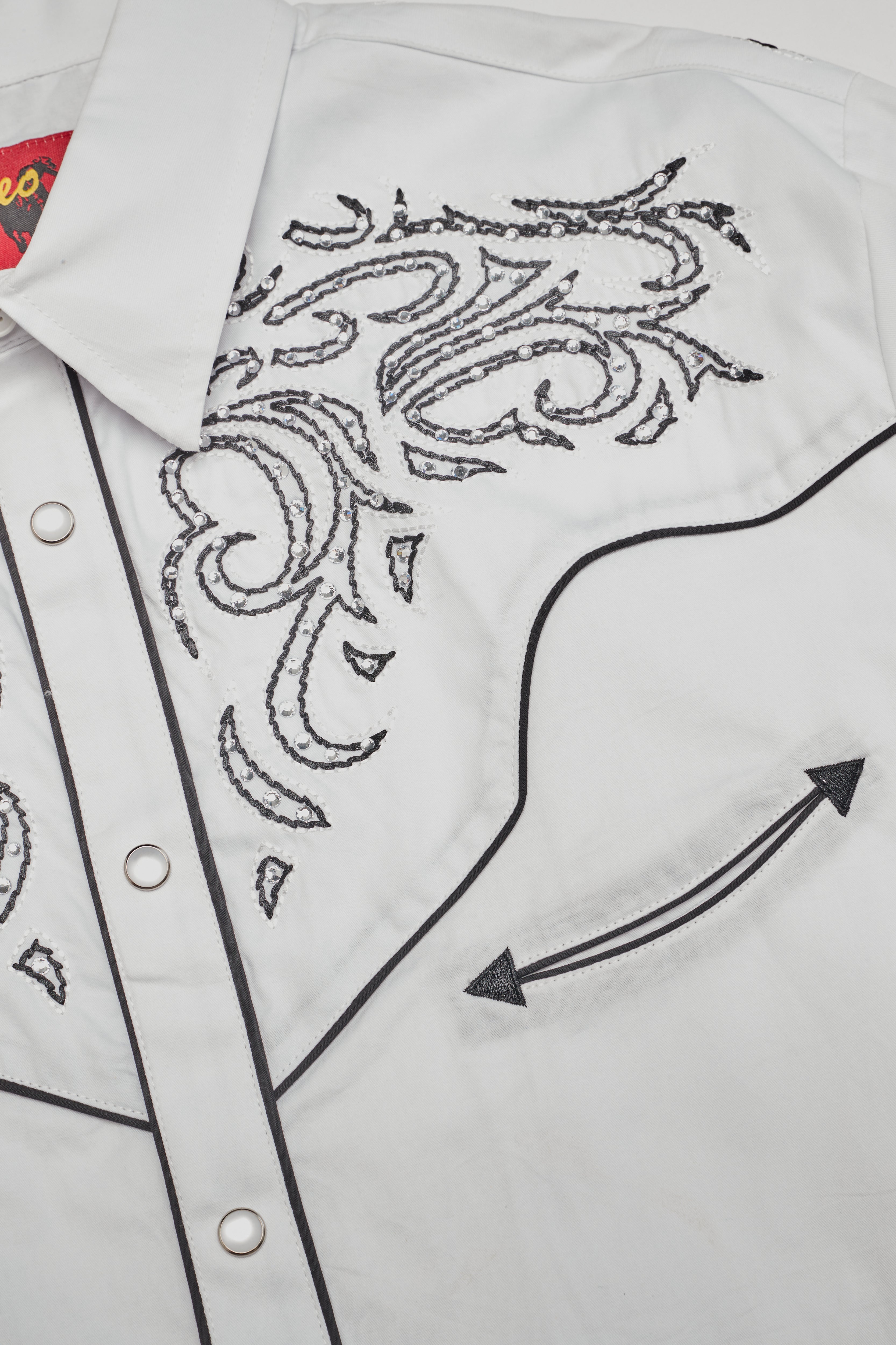 Men's Western Cowboy diamond studded Embroidery Shirt-PS500D-1002