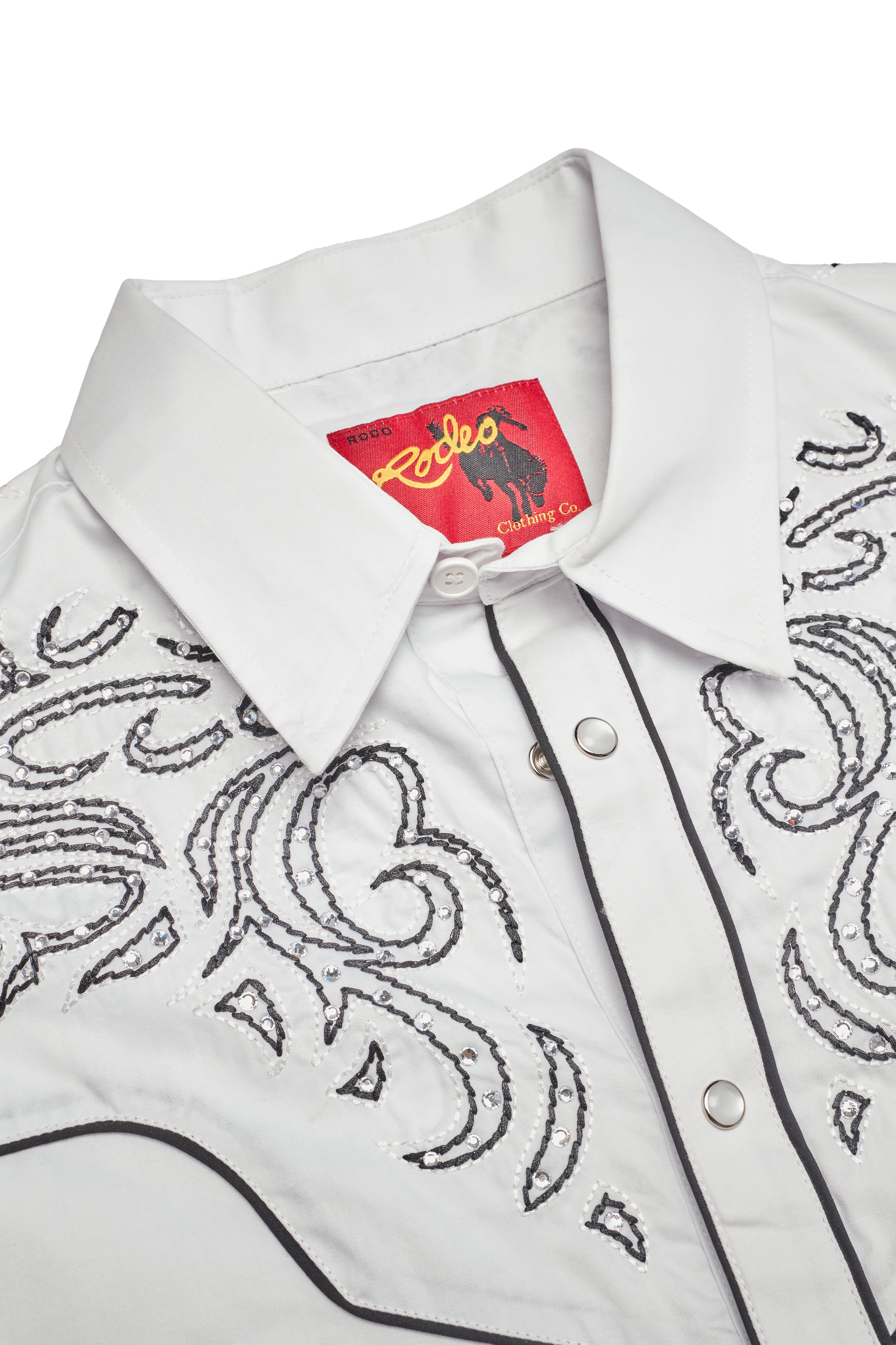 Men's Western Cowboy diamond studded Embroidery Shirt-PS500D-1002