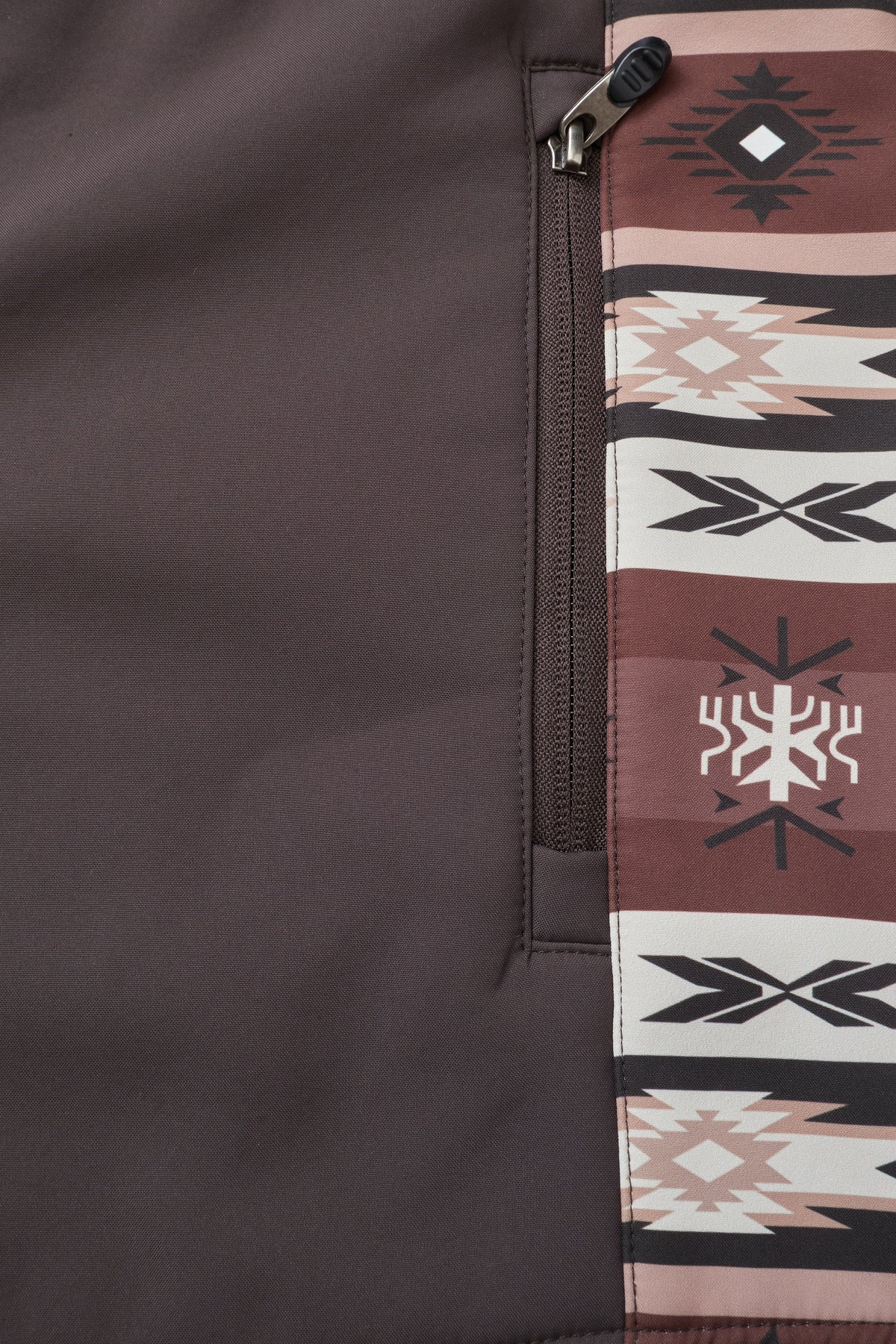 Men's Soft Shell Bonded Jacket With Western Aztec Print-NJ650EMB-AZ-BROWN-KHAKI