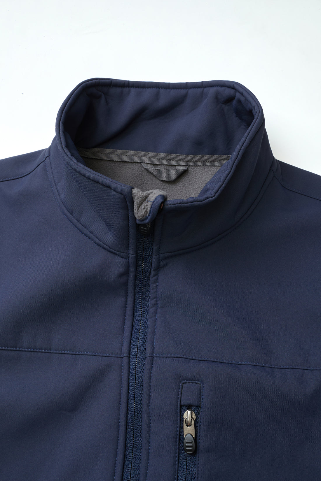 Men's Soft Shell Bonded Jacket-NJ650-Navy-Grey