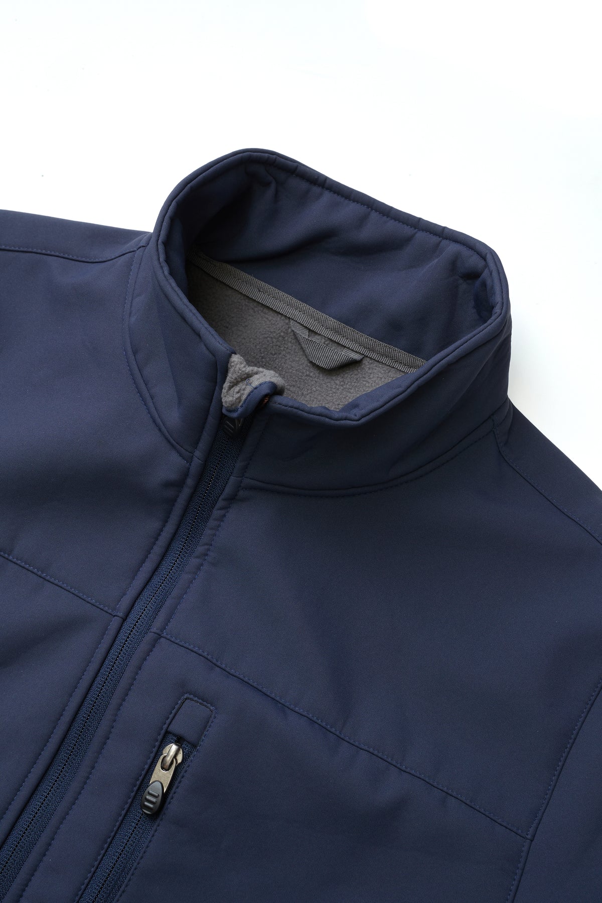 Men's Soft Shell Bonded Jacket-NJ650-Navy-Grey