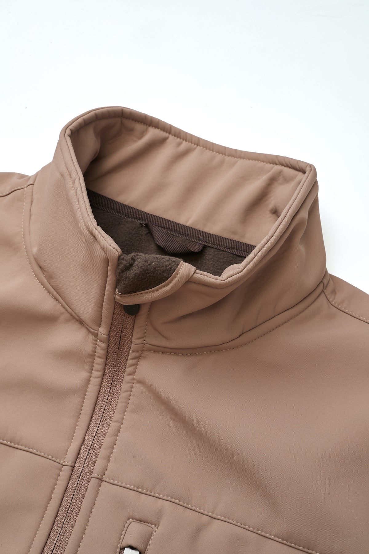 Men's Soft Shell Bonded Jacket-NJ650-Khaki-Brown