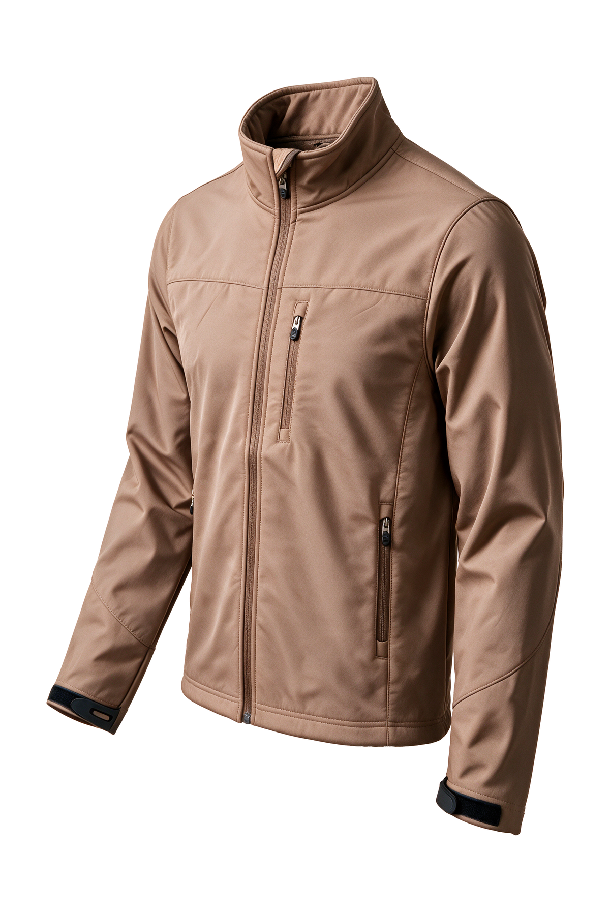 Men's Soft Shell Bonded Jacket-NJ650-Khaki-Brown