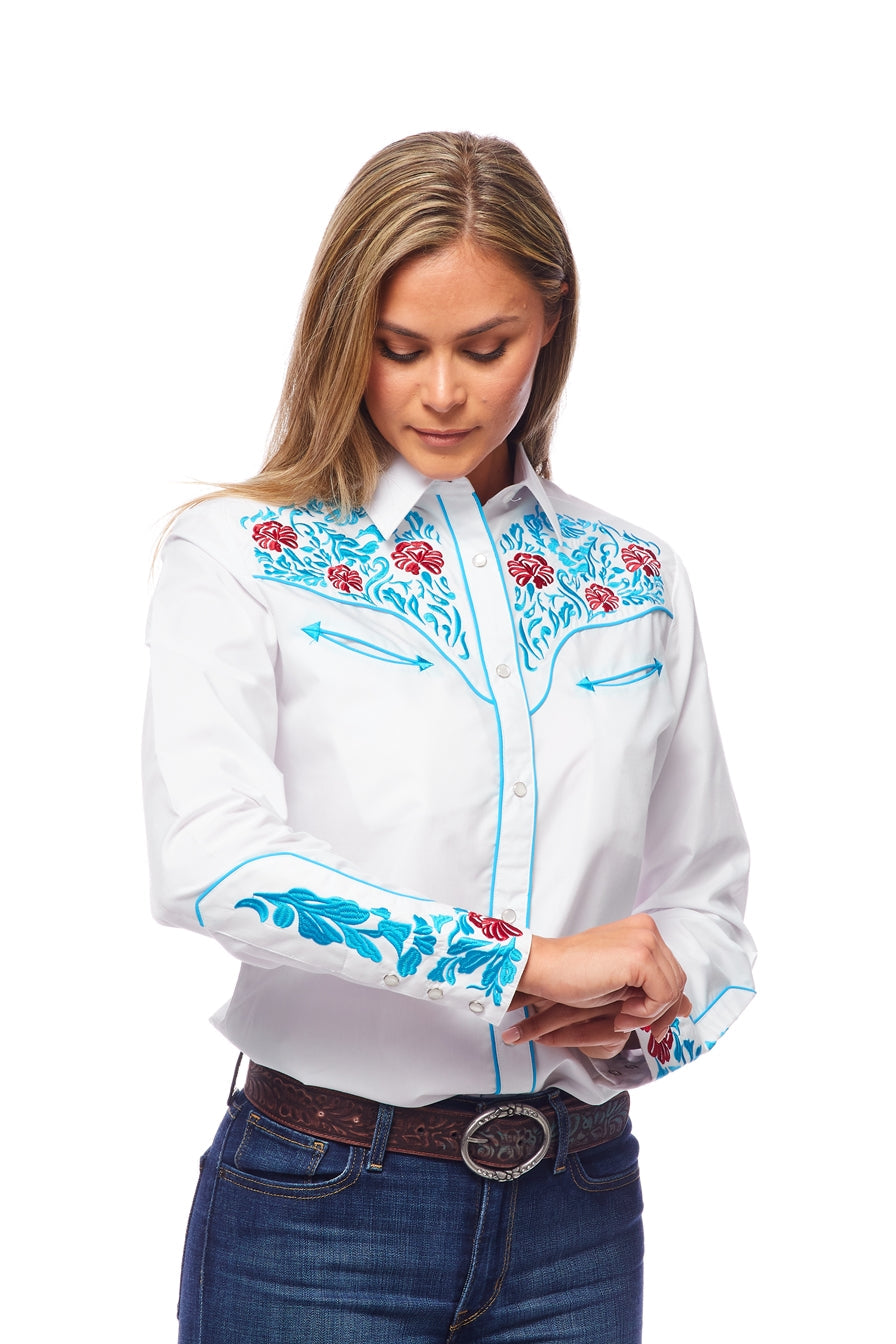 Women’s Western Embroidered Shirts-LS500-513 - Rodeo Clothing wholesale 