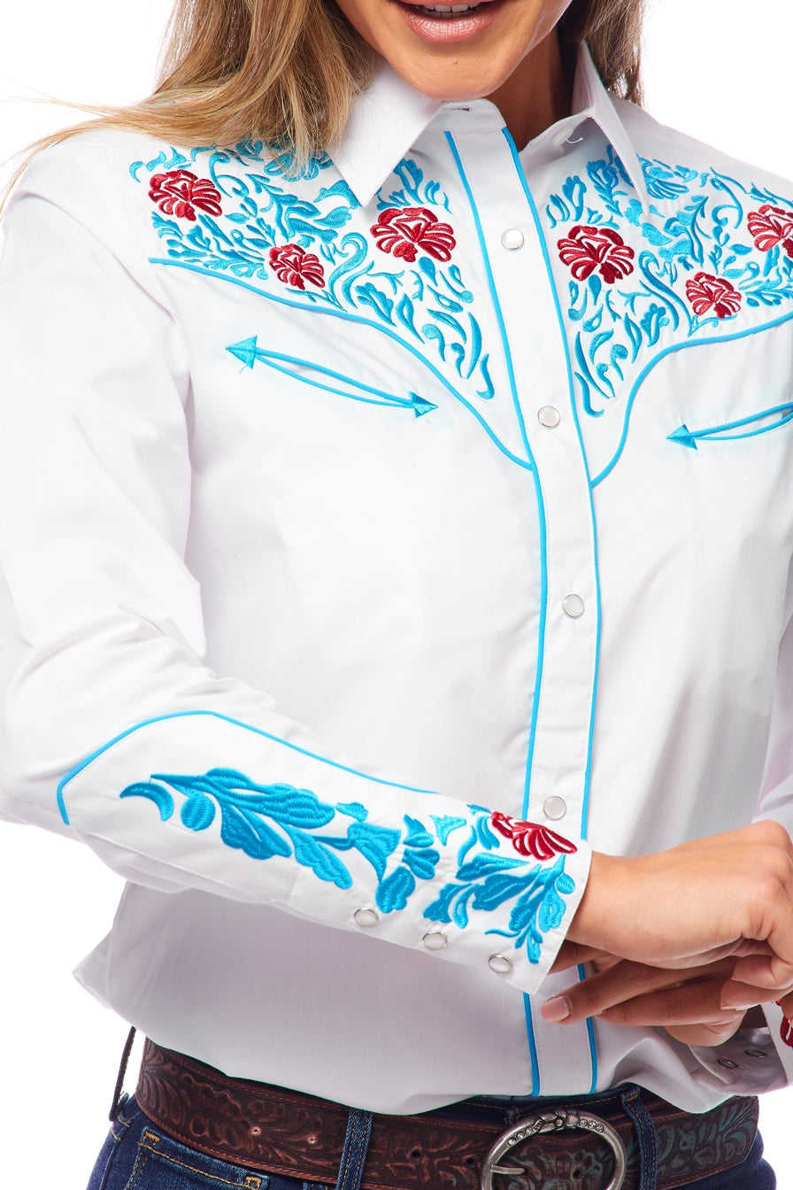 Women’s Western Embroidered Shirts-LS500-513 - Rodeo Clothing wholesale 